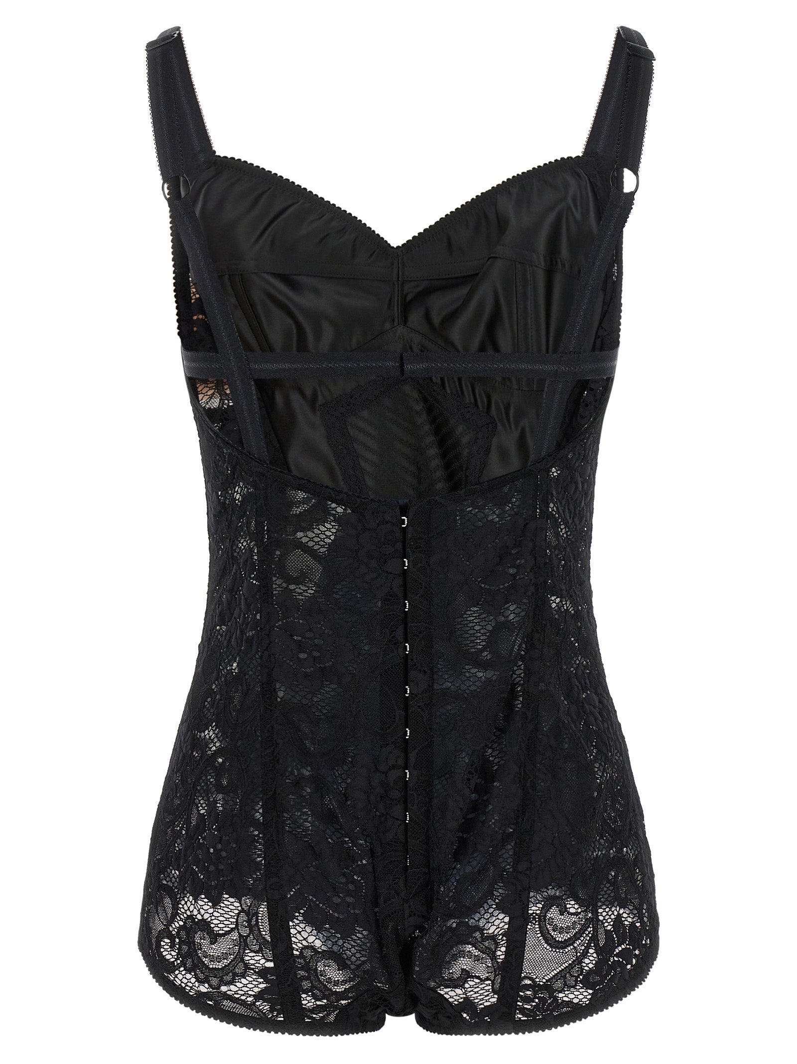 Dolce & Gabbana Women Satin And Lace Corsetry Bodysuit DOLCE & GABBANA