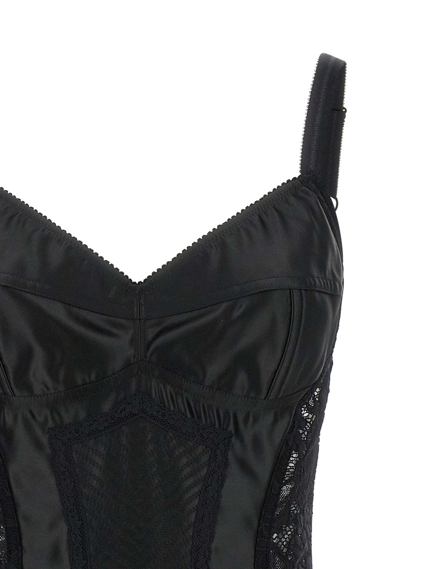 Dolce & Gabbana Women Satin And Lace Corsetry Bodysuit DOLCE & GABBANA
