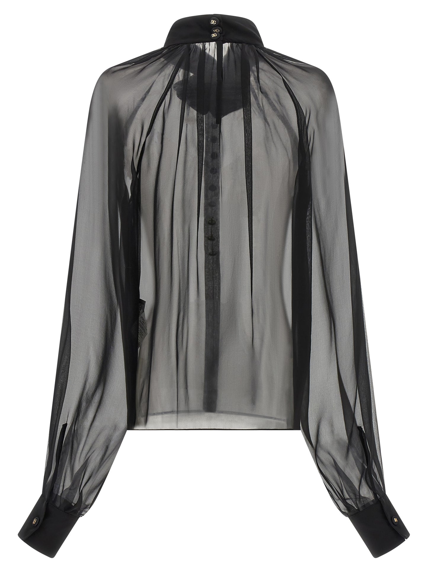 Dolce & Gabbana Women Chiffon Blouse With Flower DOLCE & GABBANA