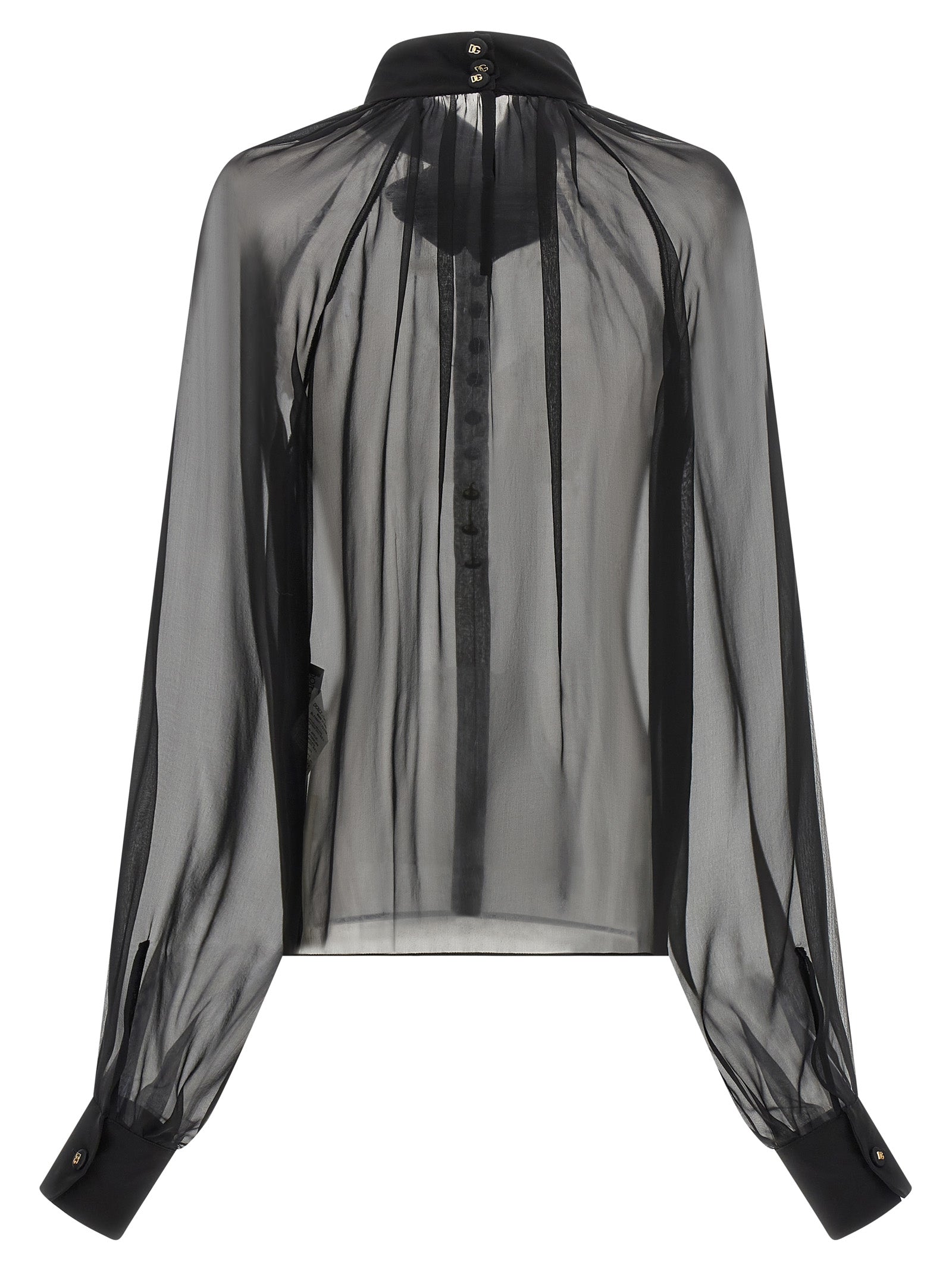 Dolce & Gabbana Women Chiffon Blouse With Flower DOLCE & GABBANA