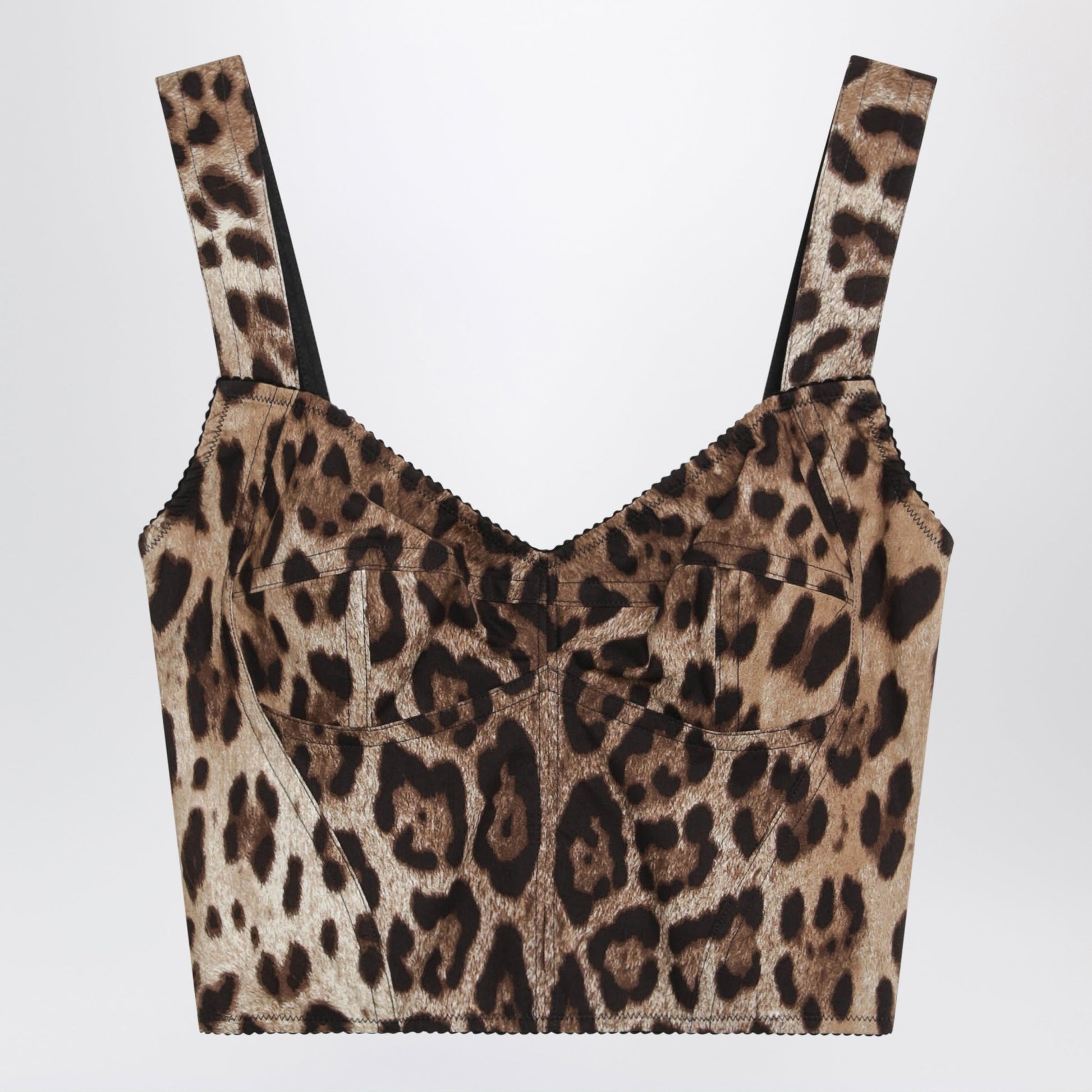 Dolce&Gabbana Leopard-Print Cotton Bustier Top Women DOLCE & GABBANA