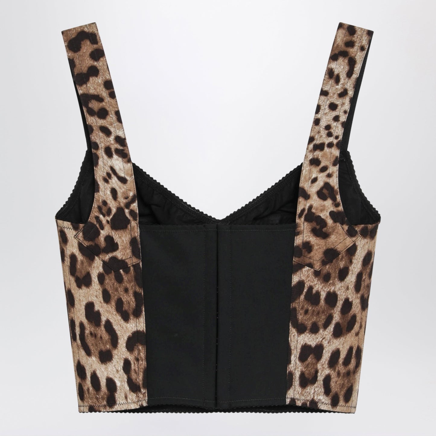 Dolce&Gabbana Leopard-Print Cotton Bustier Top Women DOLCE & GABBANA
