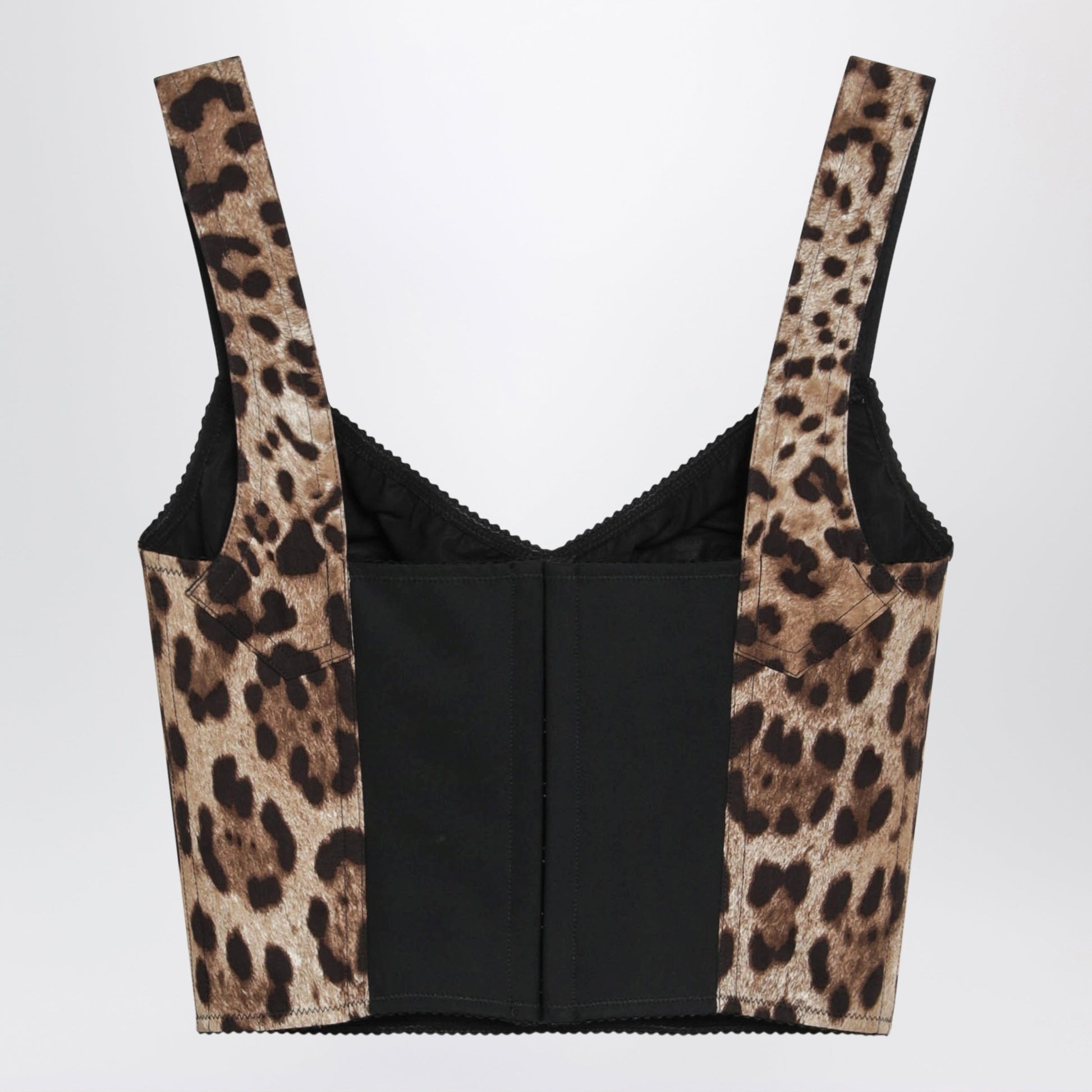 Dolce&Gabbana Leopard-Print Cotton Bustier Top Women DOLCE & GABBANA