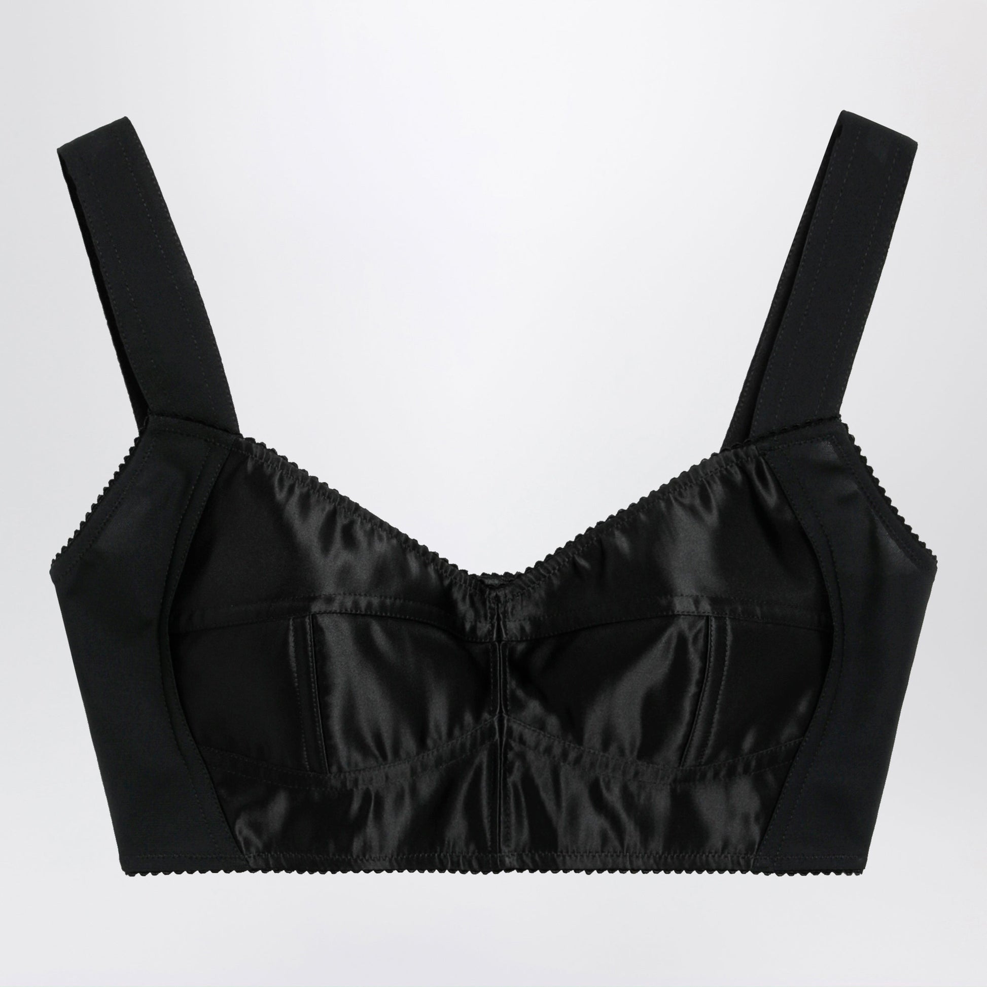Dolce&Gabbana Satin Corset-Style Crop Bustier In Black Women DOLCE & GABBANA