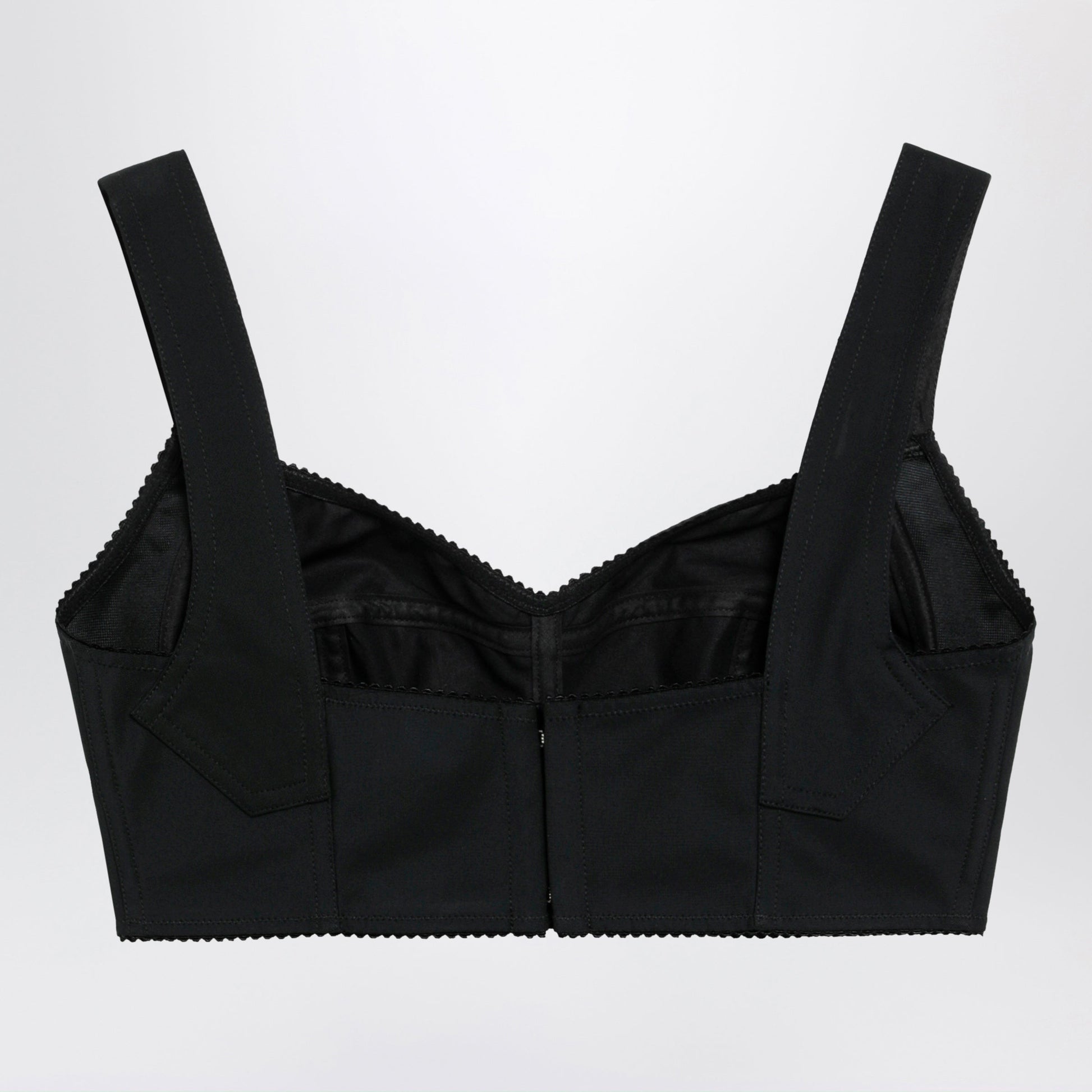 Dolce&Gabbana Satin Corset-Style Crop Bustier In Black Women DOLCE & GABBANA