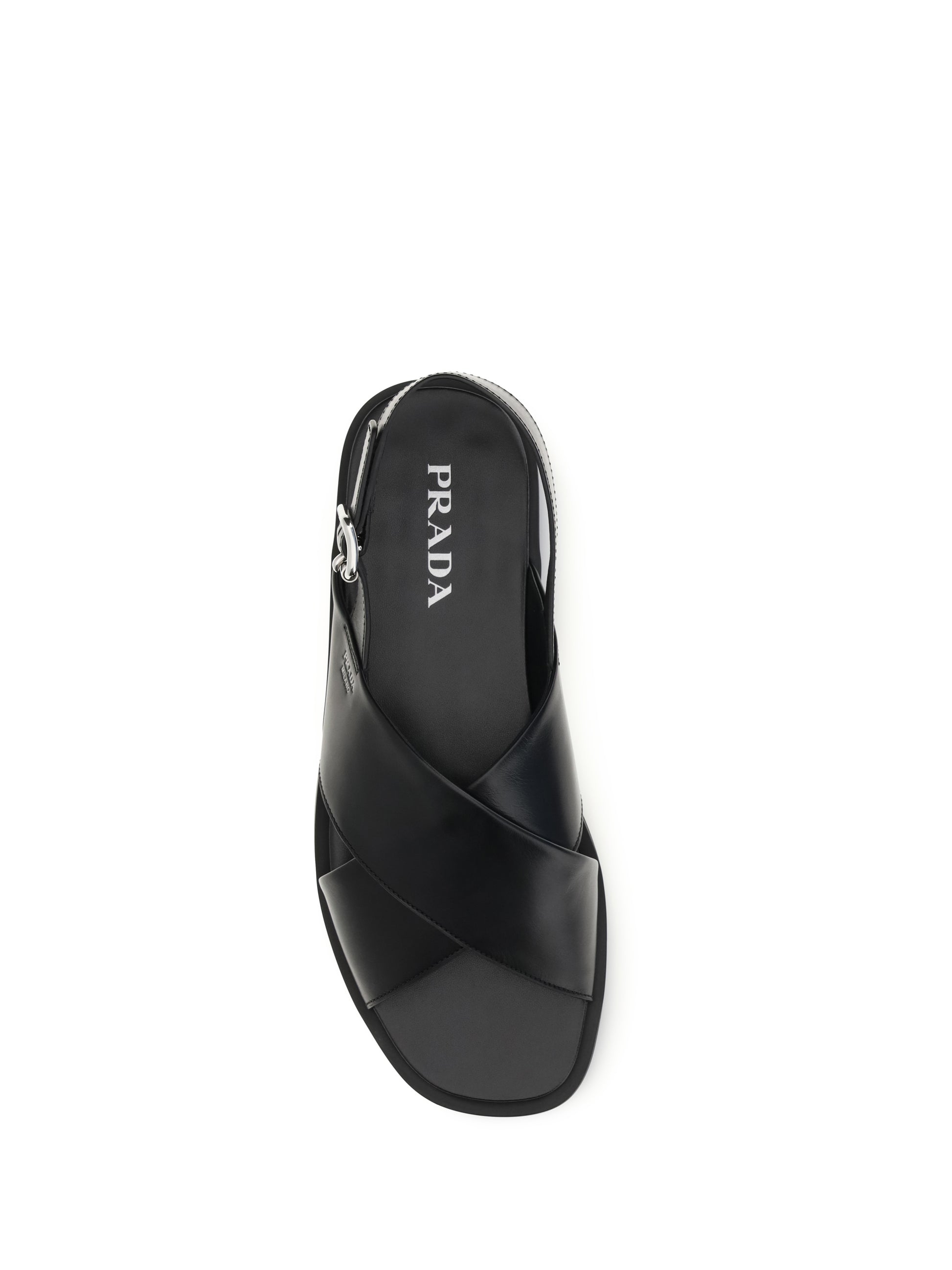 Prada Men Saffiano Criss-Cross Sandals PRADA