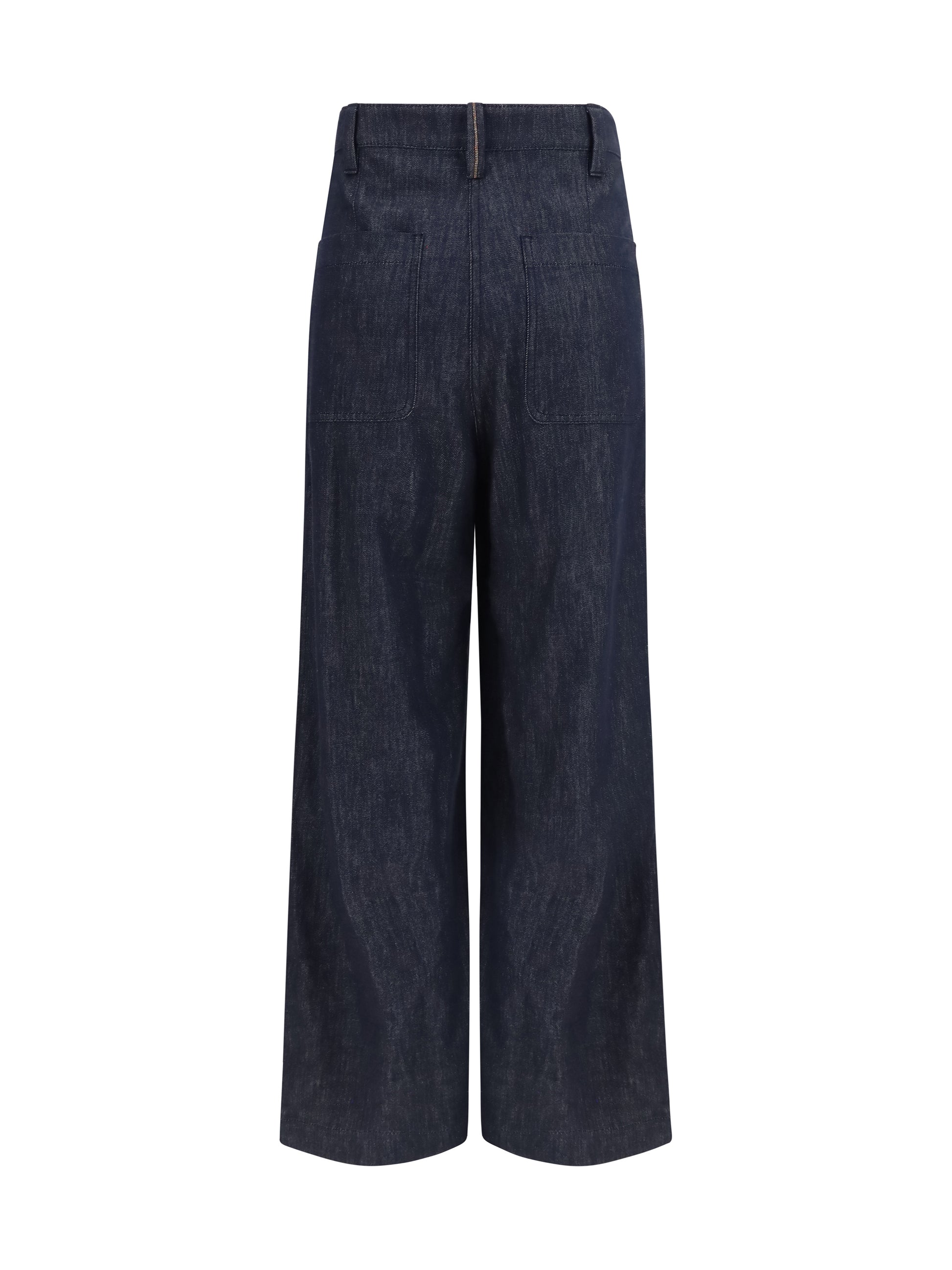 Brunello Cucinelli Women Denim Effect Twill Wide Pants BRUNELLO CUCINELLI