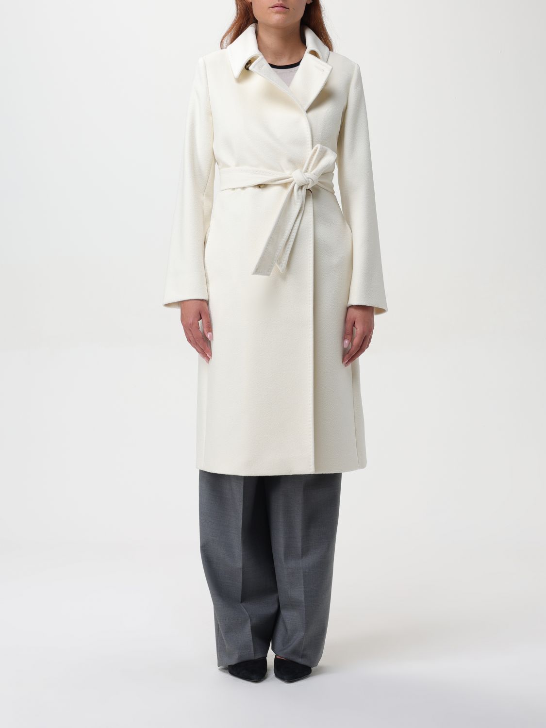 Max Mara Studio Coat Woman White MAX MARA STUDIO
