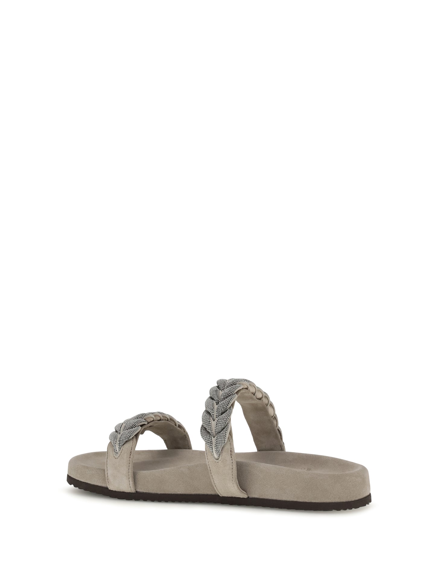 Brunello Cucinelli Women Laurel Leaf Monili-Embellished Slides BRUNELLO CUCINELLI