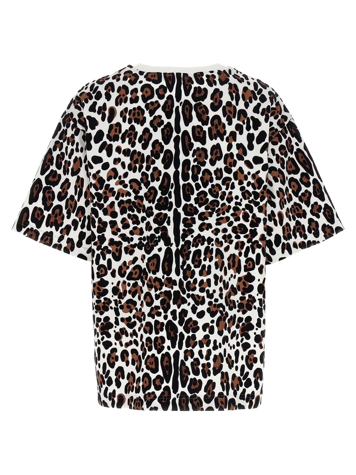 Dolce & Gabbana Women Animal Print Logo Plaque T-Shirt DOLCE & GABBANA