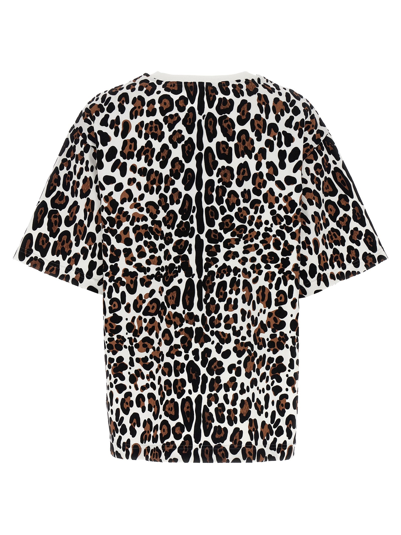 Dolce & Gabbana Women Animal Print Logo Plaque T-Shirt DOLCE & GABBANA