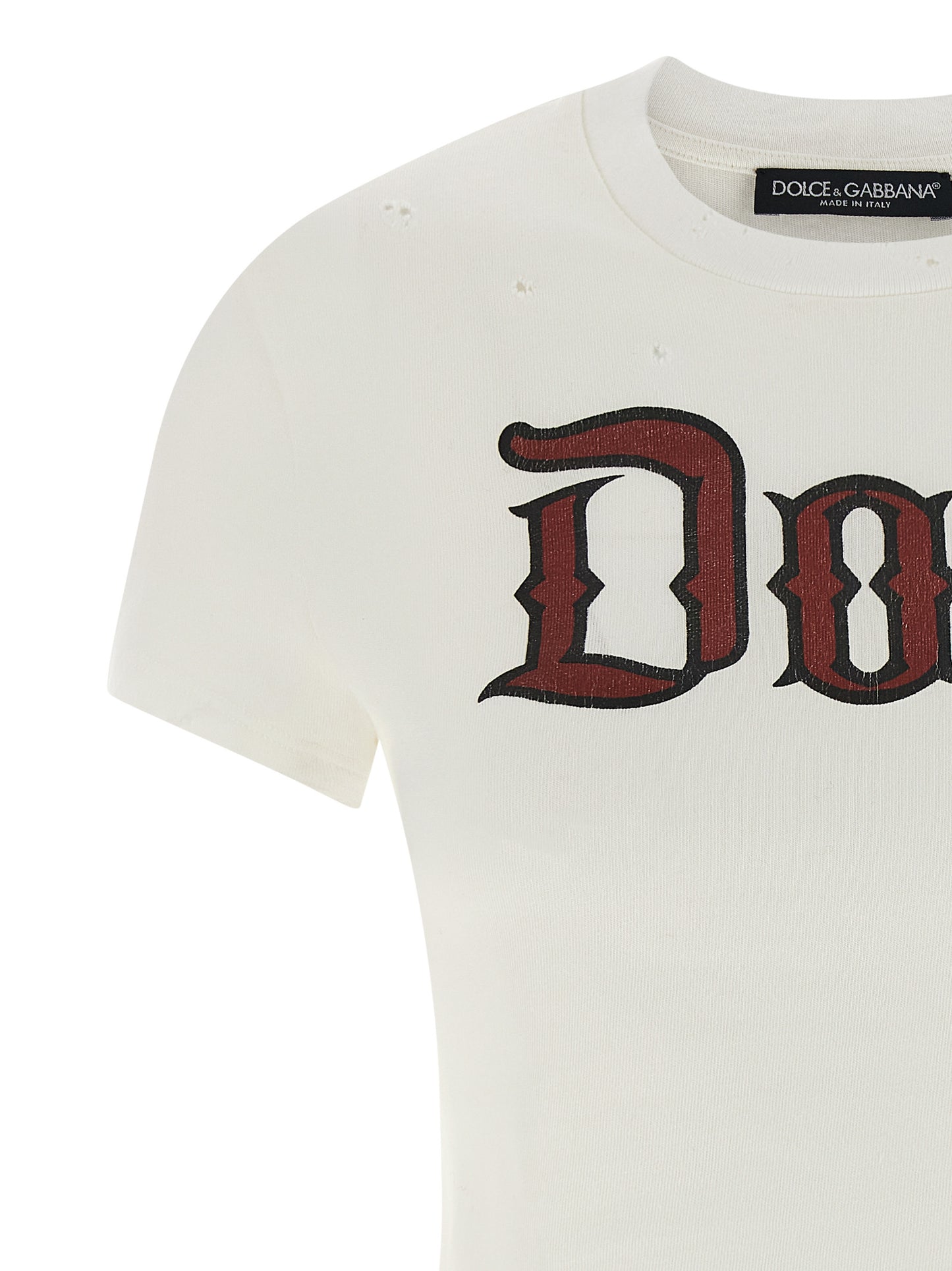 Dolce & Gabbana Women Used Effect Cotton T-Shirt DOLCE & GABBANA