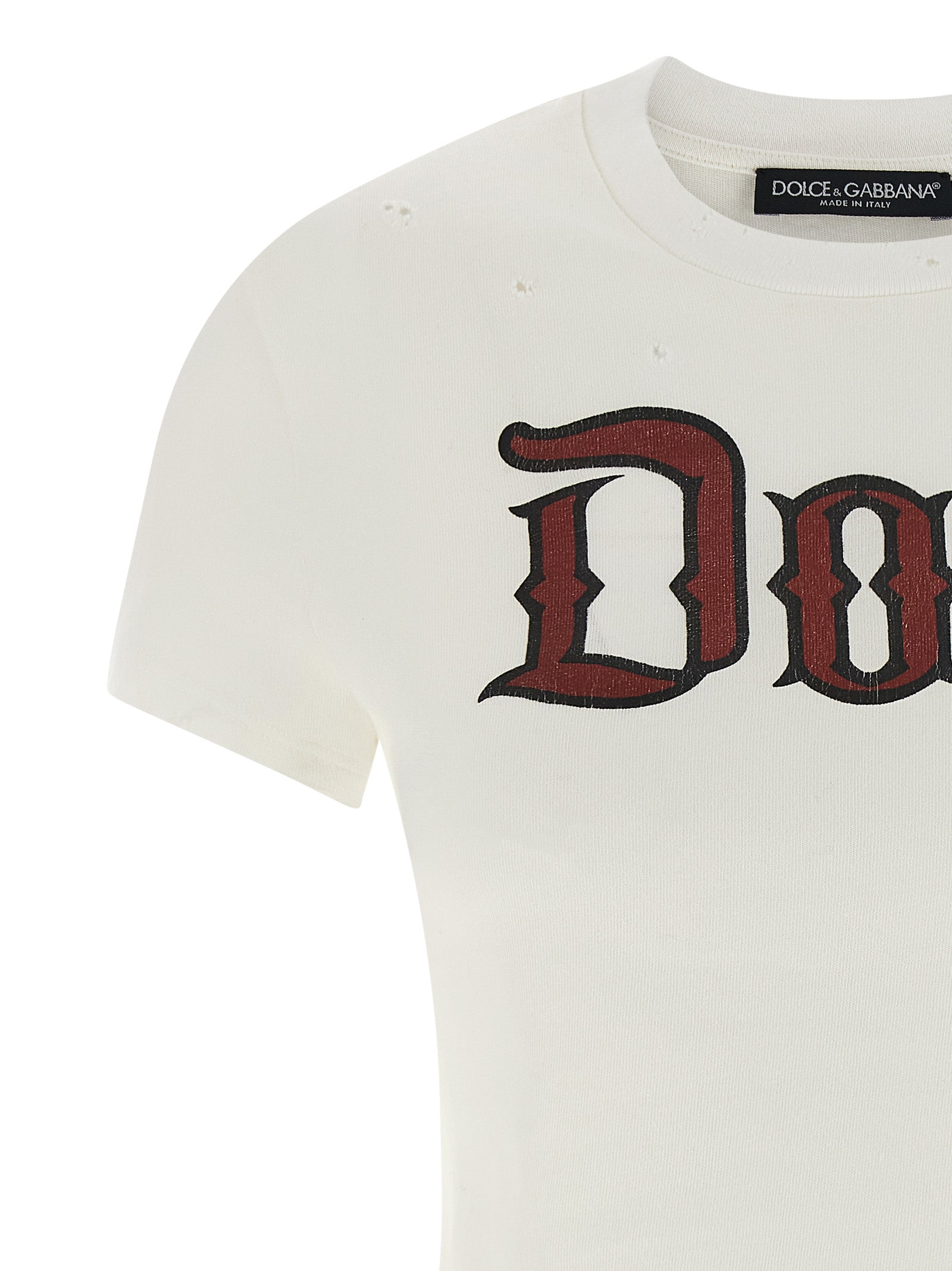 Dolce & Gabbana Women Used Effect Cotton T-Shirt DOLCE & GABBANA