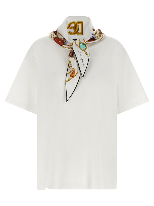 Dolce & Gabbana Women T-Shirt With Scarf DOLCE & GABBANA
