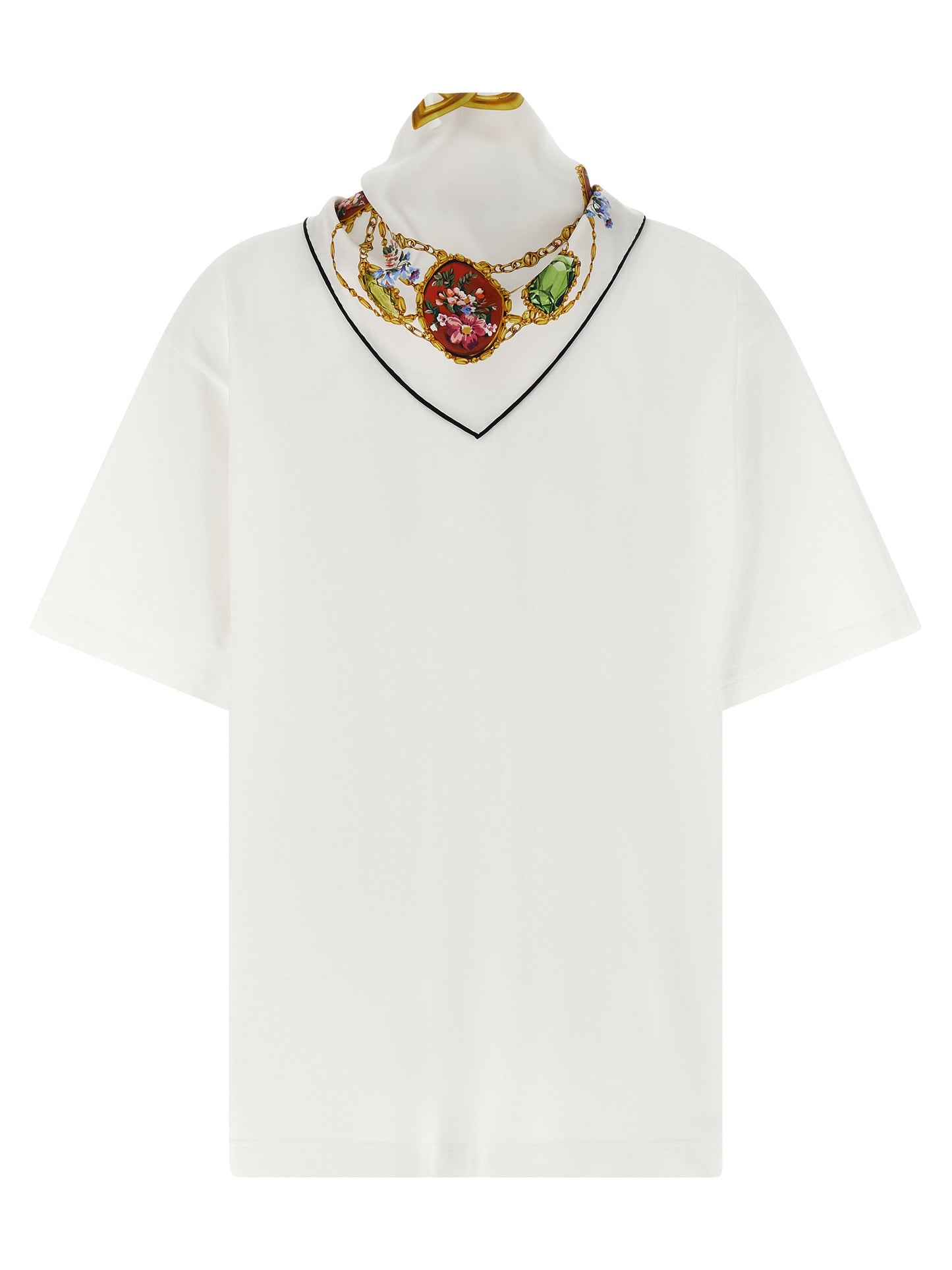 Dolce & Gabbana Women T-Shirt With Scarf DOLCE & GABBANA