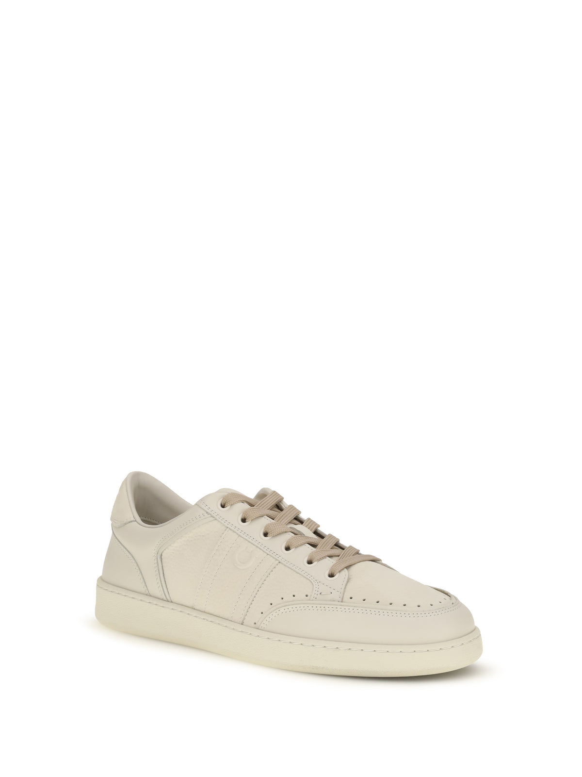 Ferragamo Men Leather Sneakers With Logo FERRAGAMO