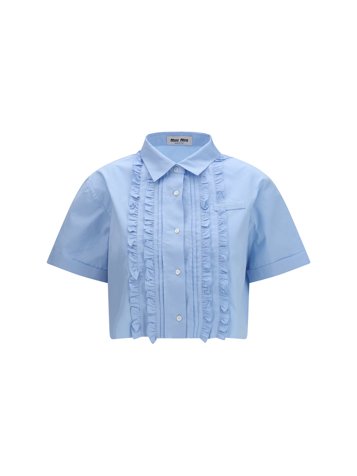 Miu Miu Women Poplin Shirt With Ruffle Details MIU MIU