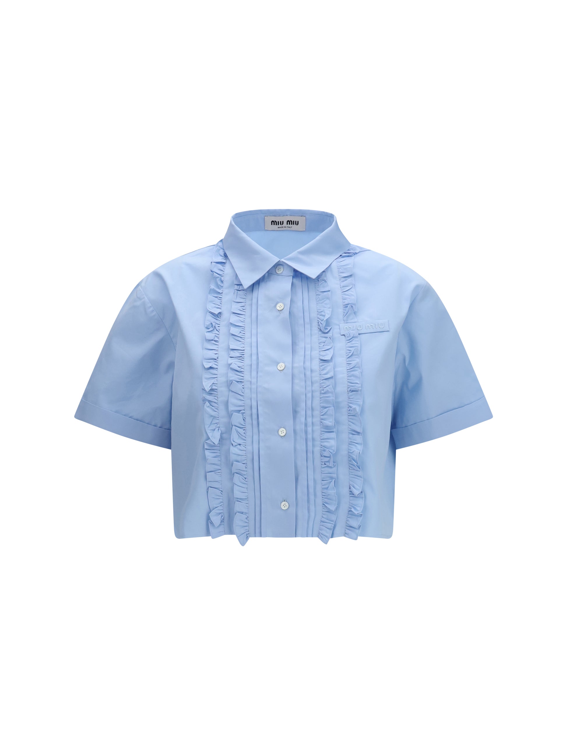 Miu Miu Women Poplin Shirt With Ruffle Details MIU MIU