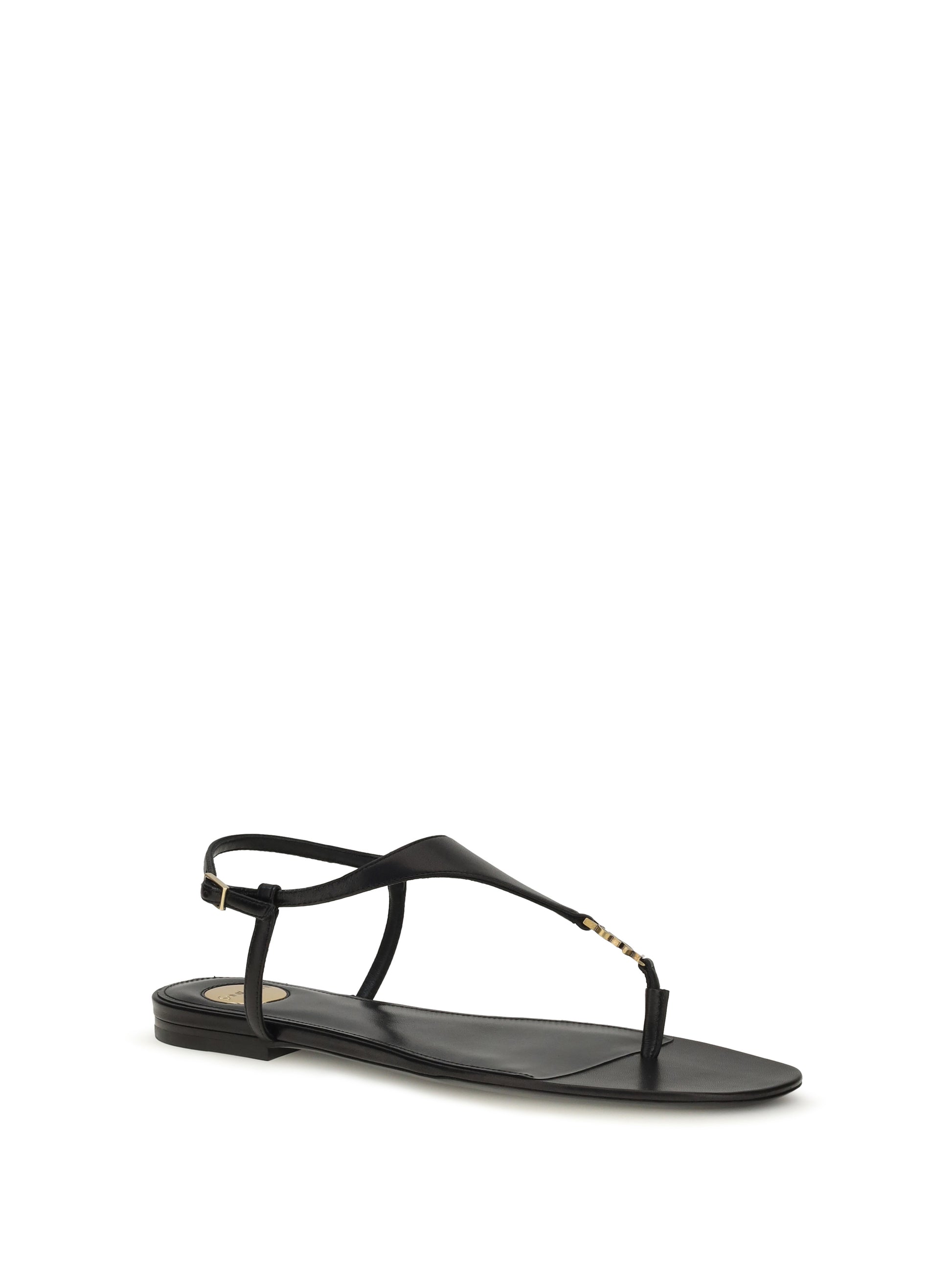 Saint Laurent Women Cassandre Leather Sandals SAINT LAURENT