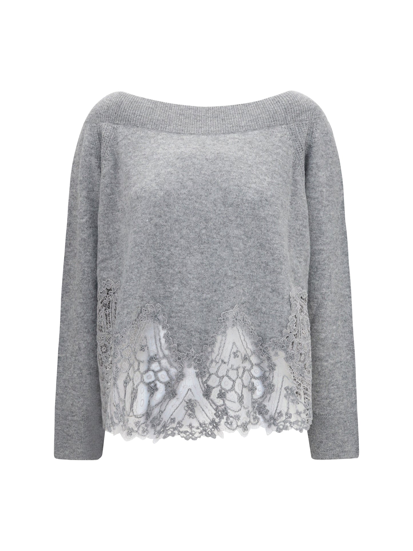 Ermanno Scervino Women Boat Neck Lace Sweater ERMANO SCERVINO