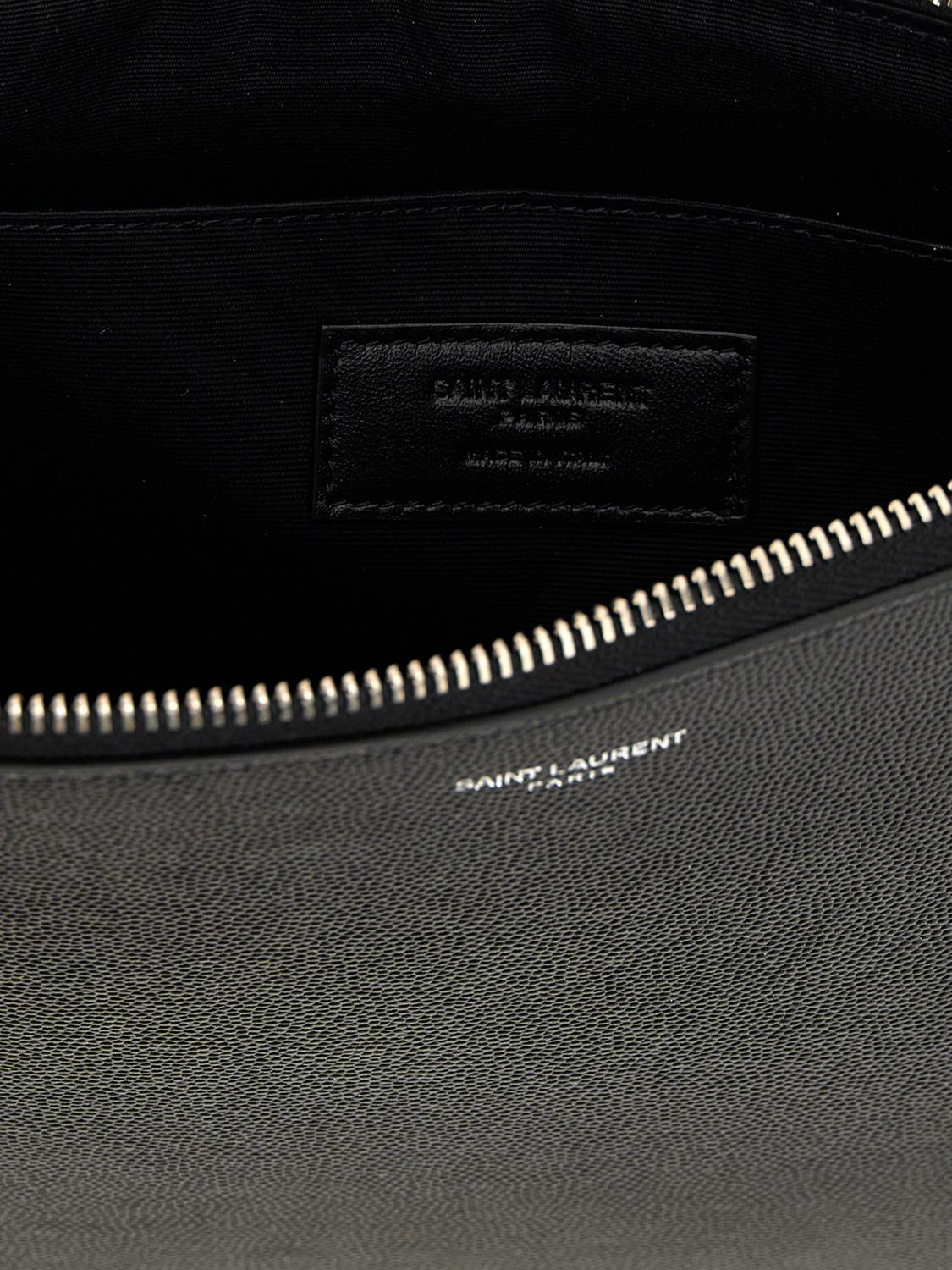 Saint Laurent Men Saint Laurent Grain De Poudre Leather Clutch SAINT LAURENT