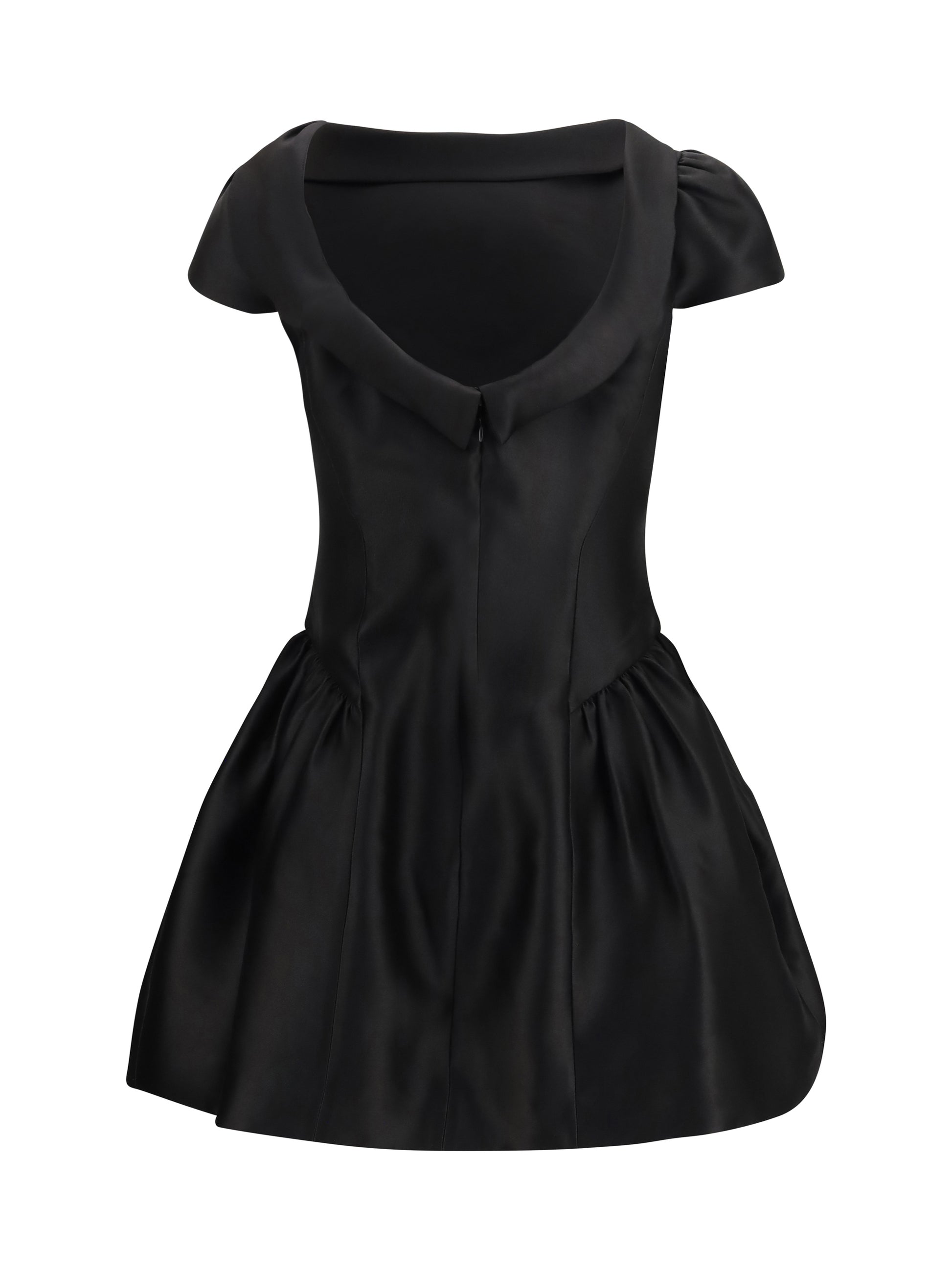 Self-Portrait Women Short Taffeta Dress With Collar SELF-PORTRAIT