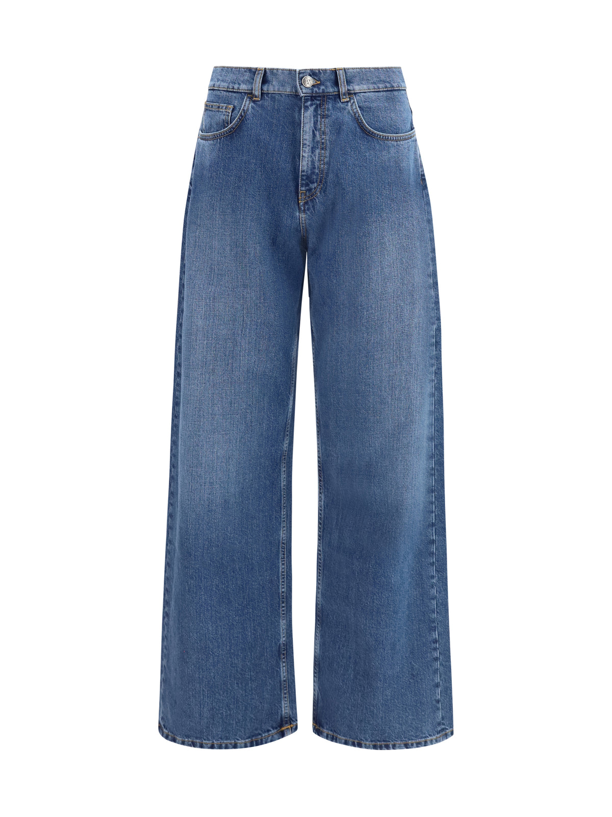Palm Angels Men Wide-Leg Jeans With Back Logo PALM ANGELS