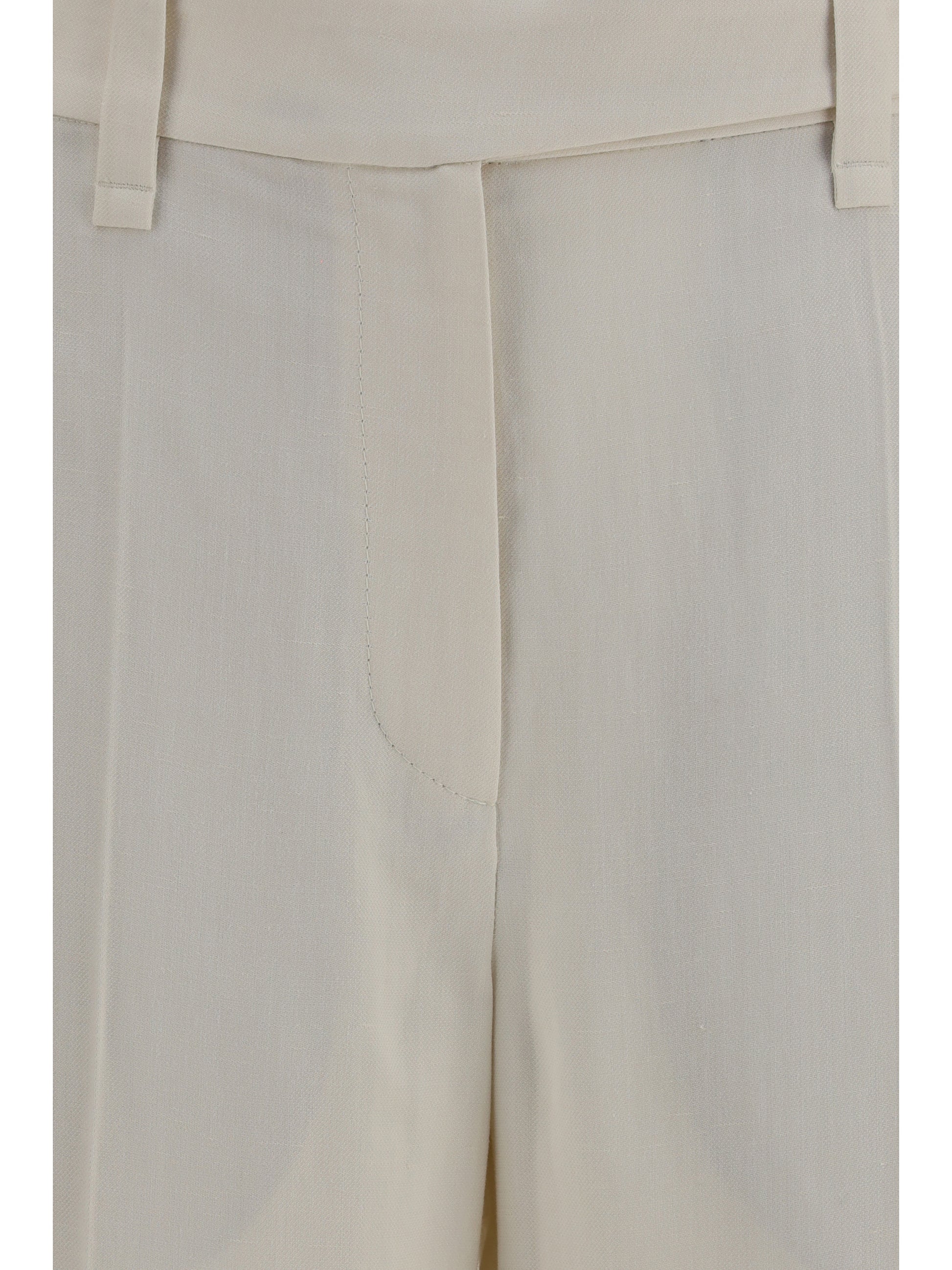 Brunello Cucinelli Women Cigarette Pants In Fluid Viscose And Linen Twill BRUNELLO CUCINELLI