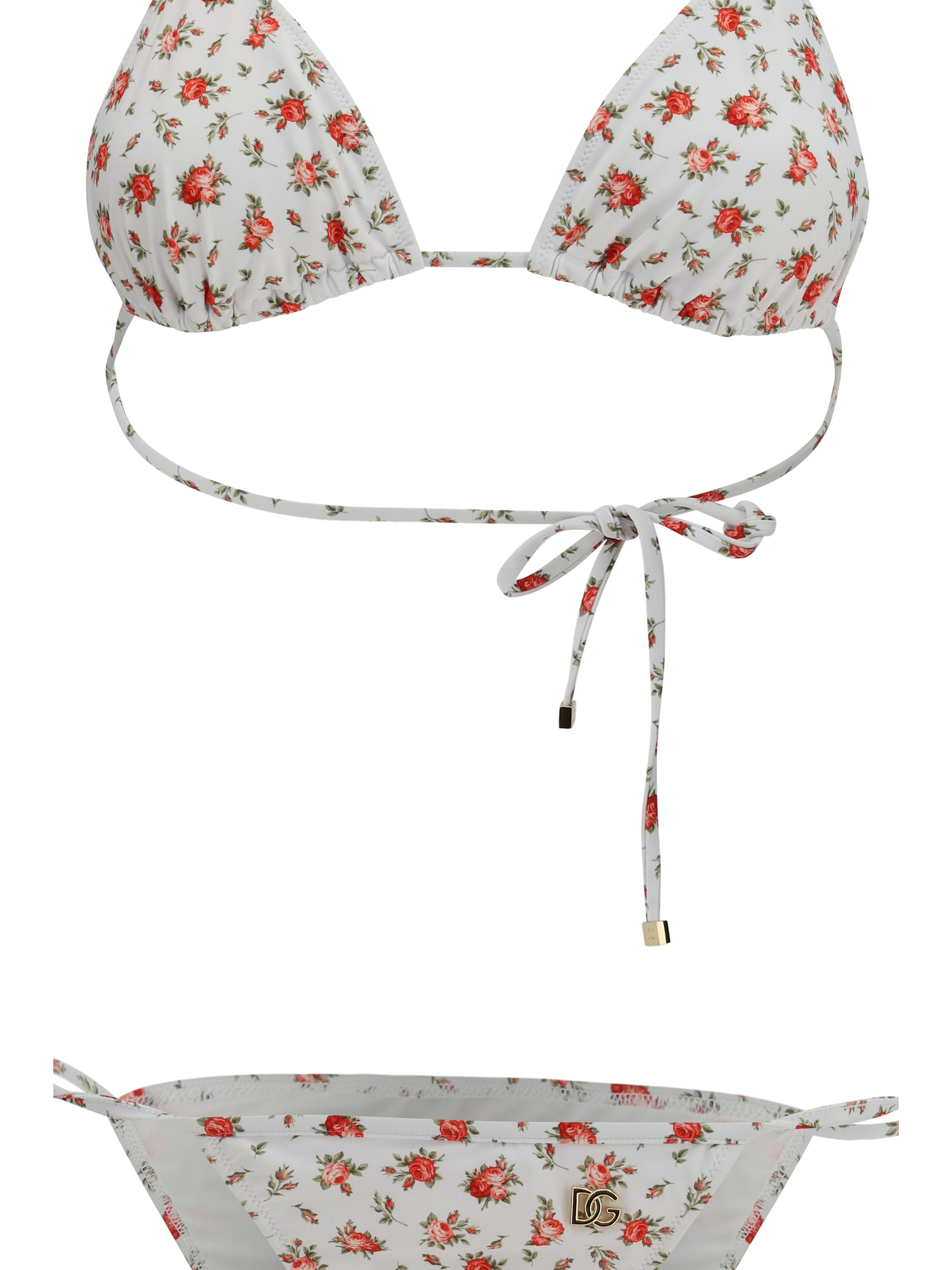 Dolce & Gabbana Women Triangle Bikini With Roselline Print DOLCE & GABBANA