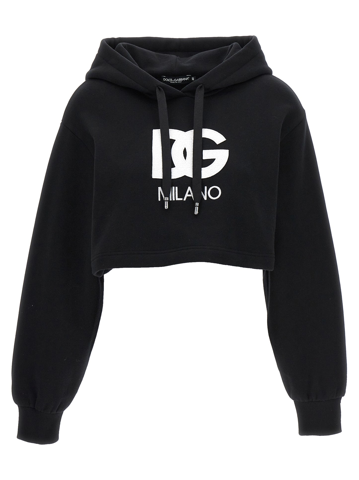 Dolce & Gabbana Women Logo Embroidery Cropped Hoodie DOLCE & GABBANA