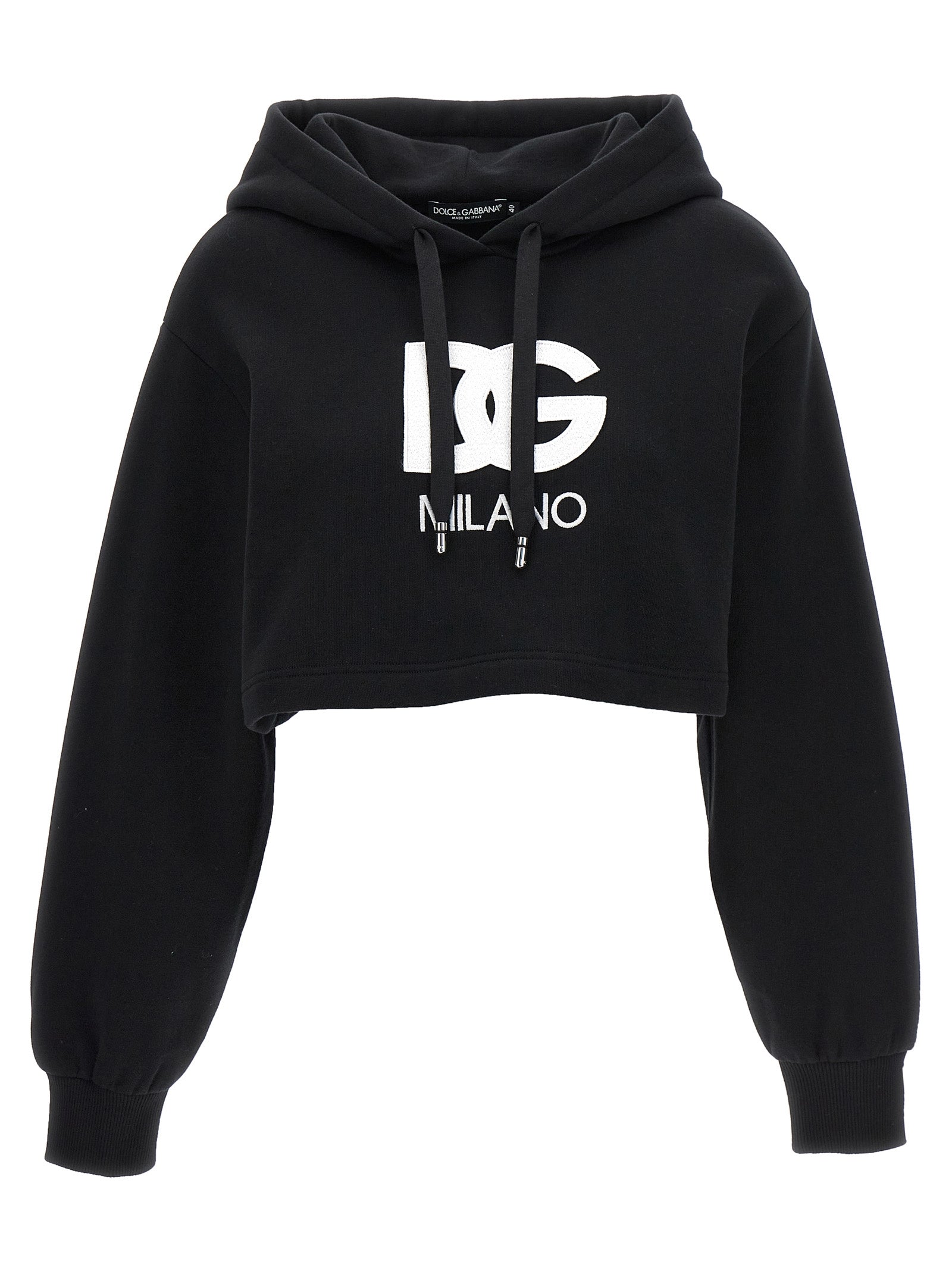 Dolce & Gabbana Women Logo Embroidery Cropped Hoodie DOLCE & GABBANA