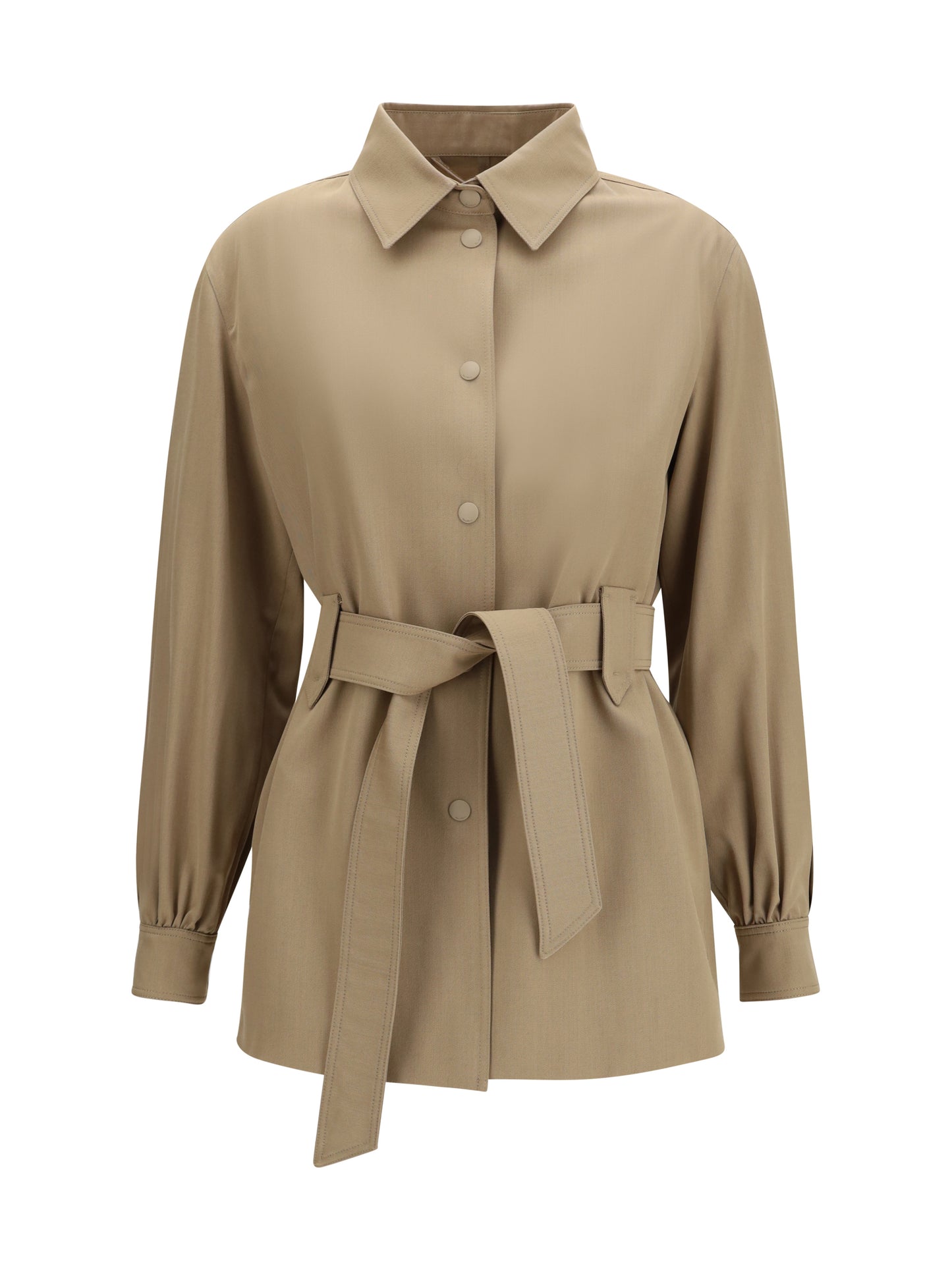 Max Mara Women Wool Jacket-Shirt With Belt MAX MARA