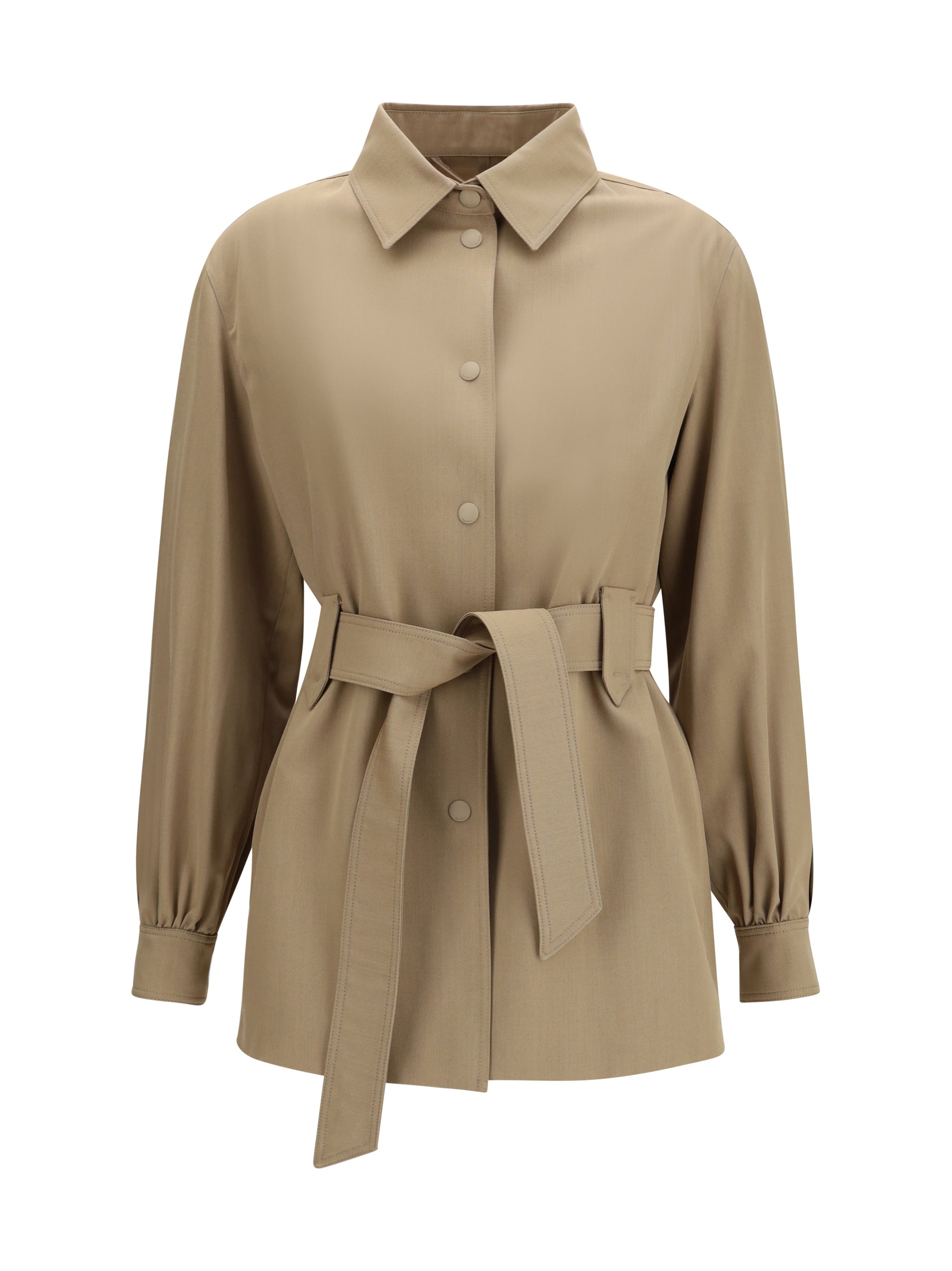 Max Mara Women Wool Jacket-Shirt With Belt MAX MARA
