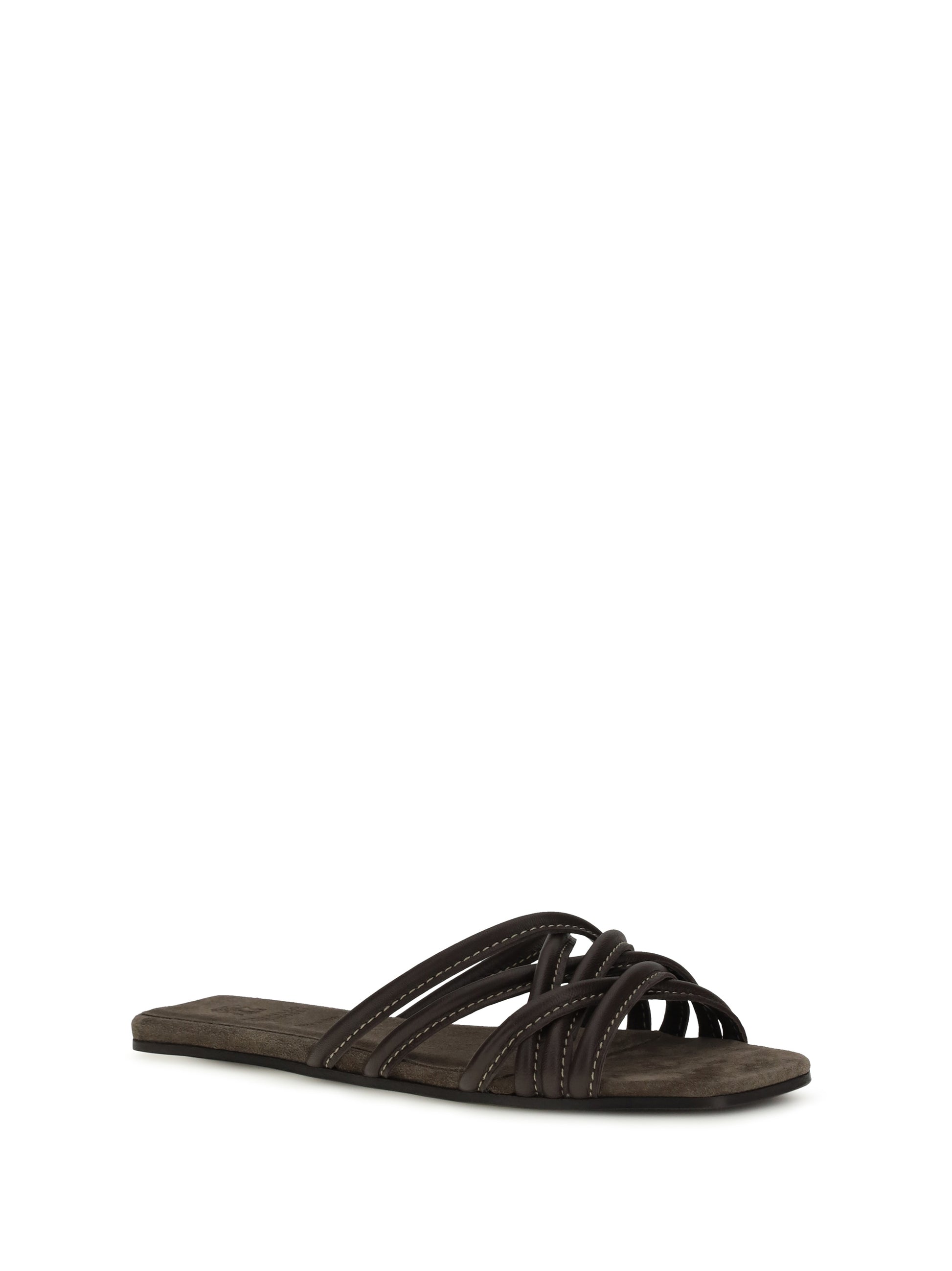 Brunello Cucinelli Women Flat Leather Sandals BRUNELLO CUCINELLI