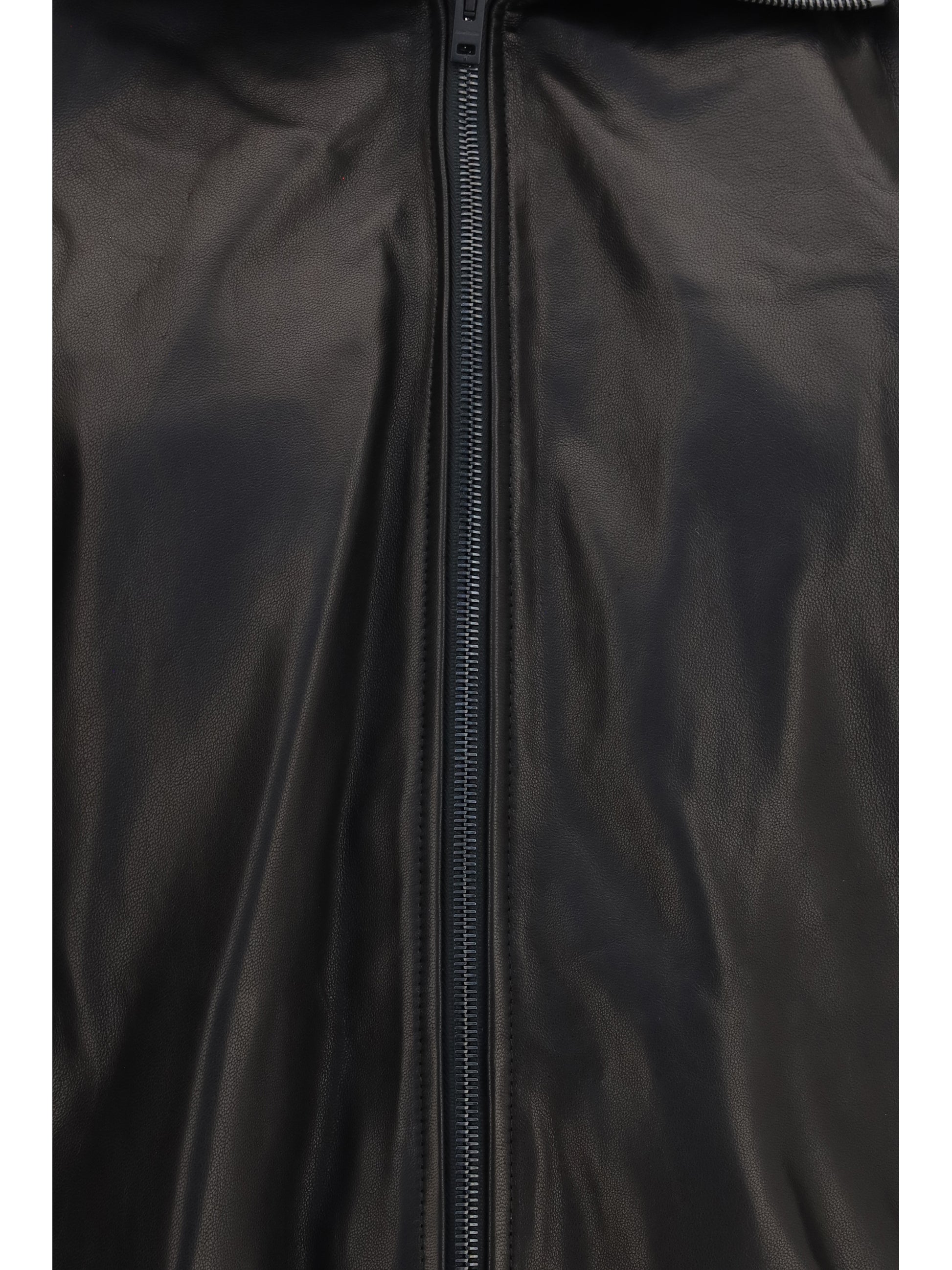 Acne Studios Women Leather Jacket With High Collar ACNE STUDIOS