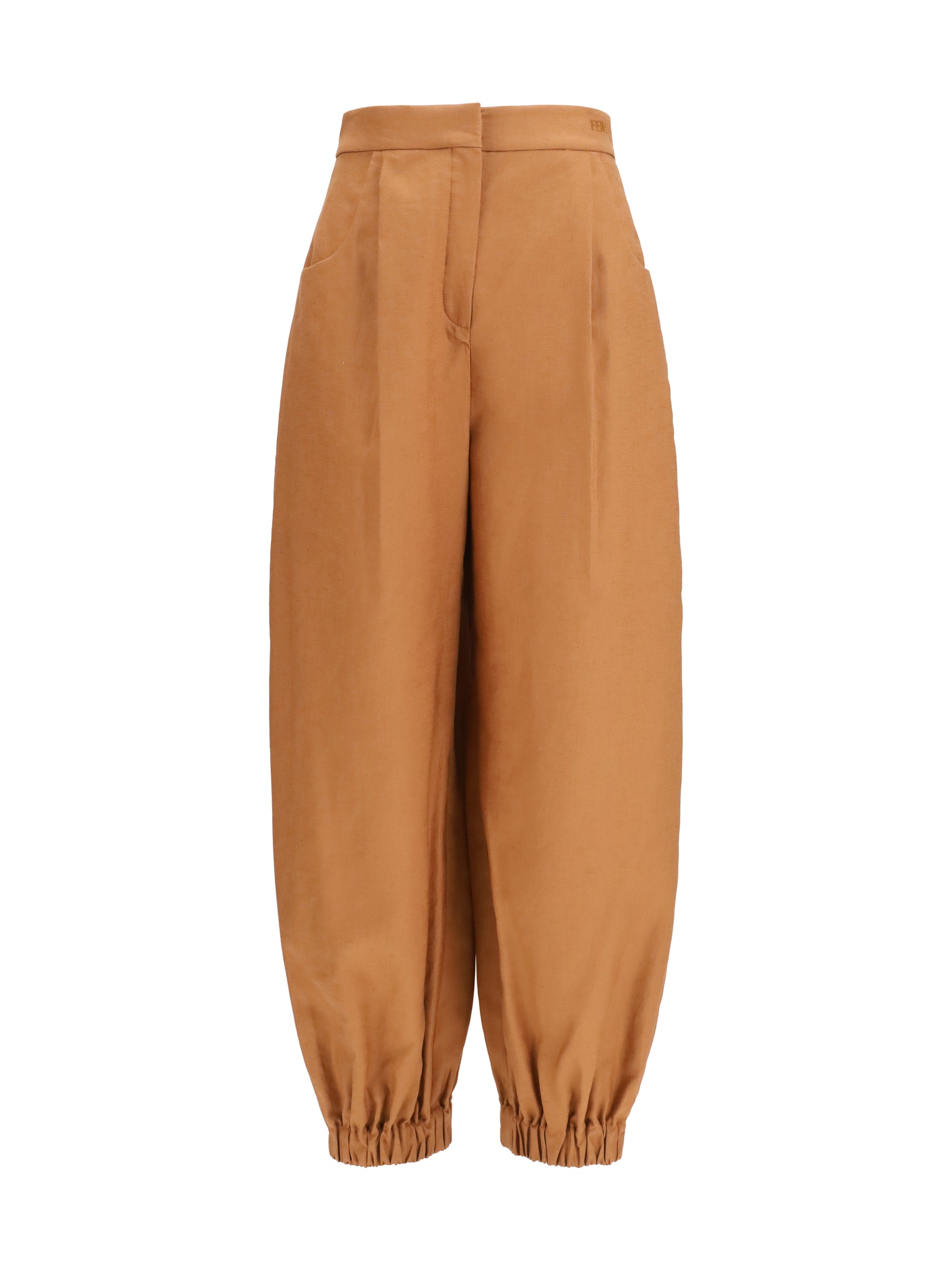 Fendi Women Cotton And Linen Balloon Pants FENDI