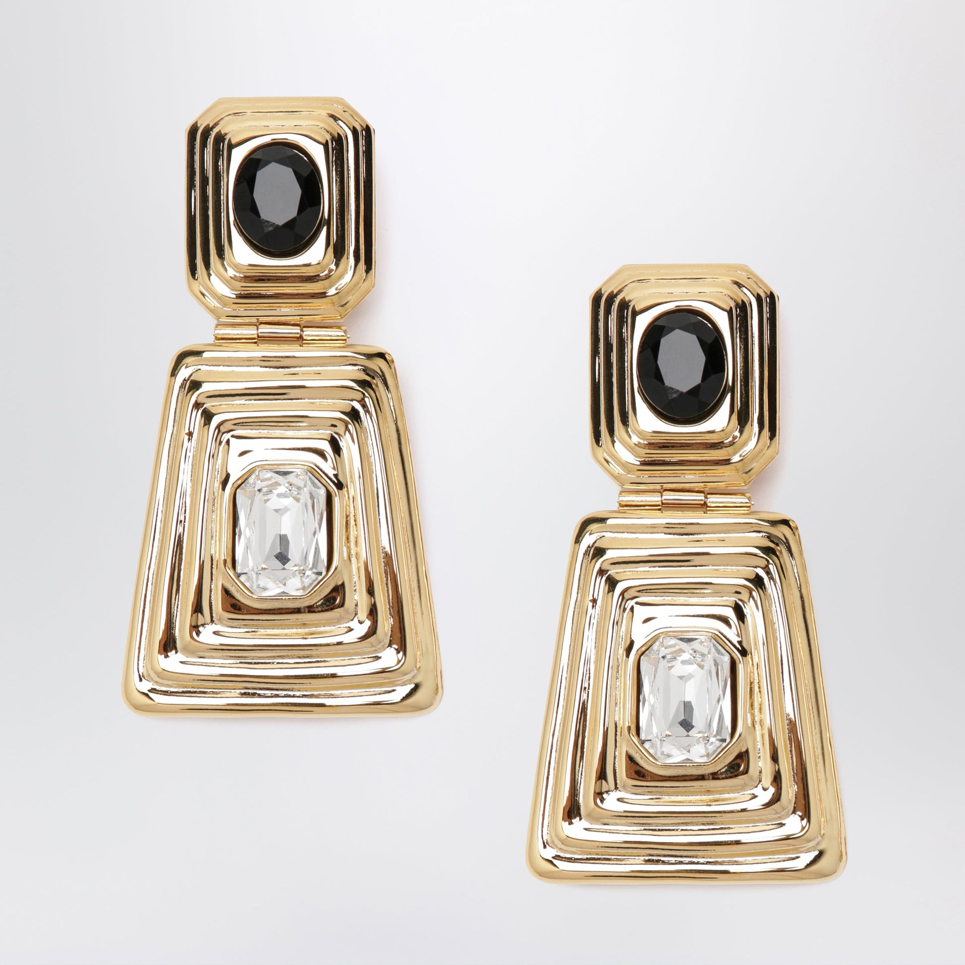 Alessandra Rich Gold-Tone Clip-On Earrings With Crystals Women ALESSANDRA RICH