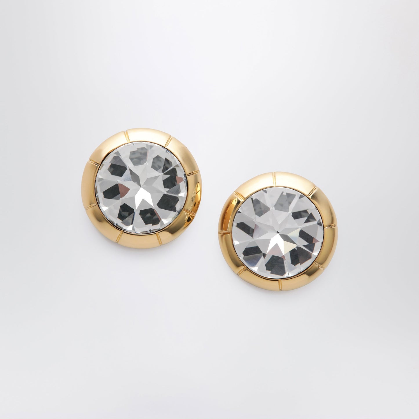 Alessandra Rich Round Gold-Tone Clip-On Earrings With Crystal Women ALESSANDRA RICH
