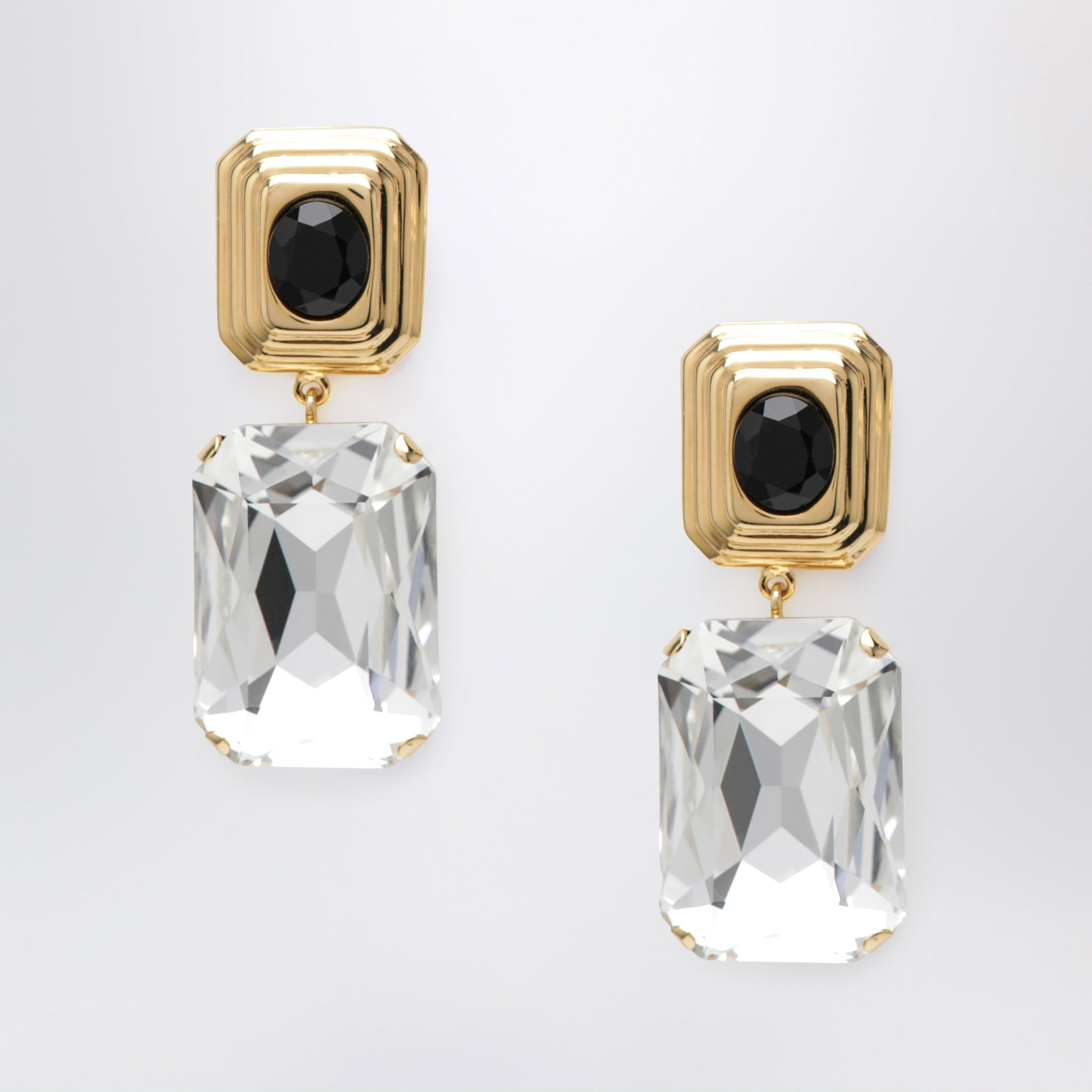 Alessandra Rich Gold-Tone Clip-On Earrings With Crystal Drop Women ALESSANDRA RICH