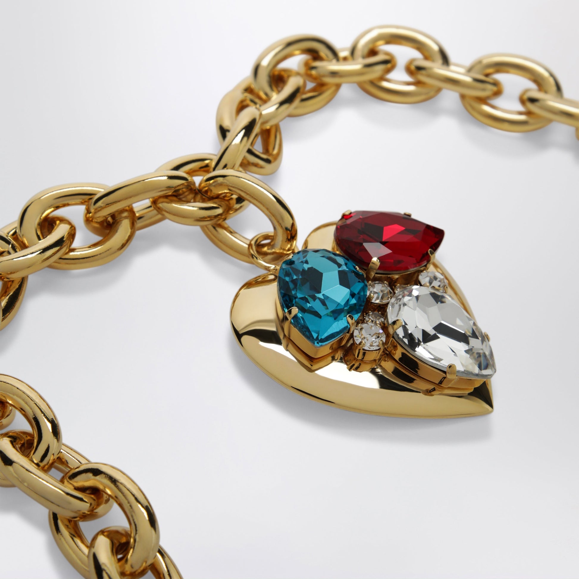 Alessandra Rich Gold-Tone Chain Necklace With Heart Pendant Women ALESSANDRA RICH