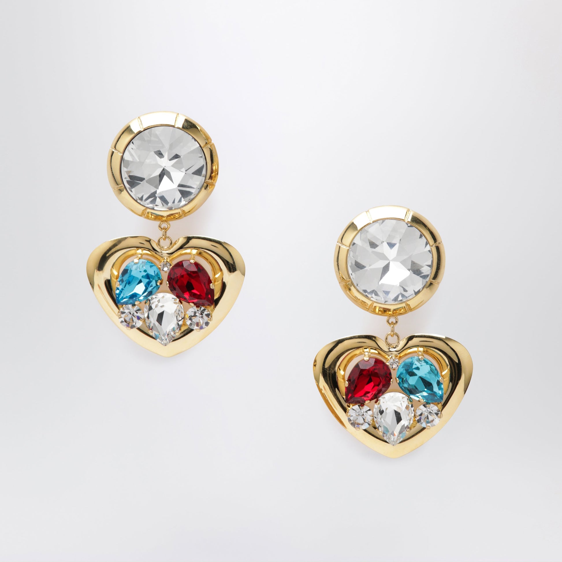 Alessandra Rich Heart Pendant Clip-On Earrings Women ALESSANDRA RICH