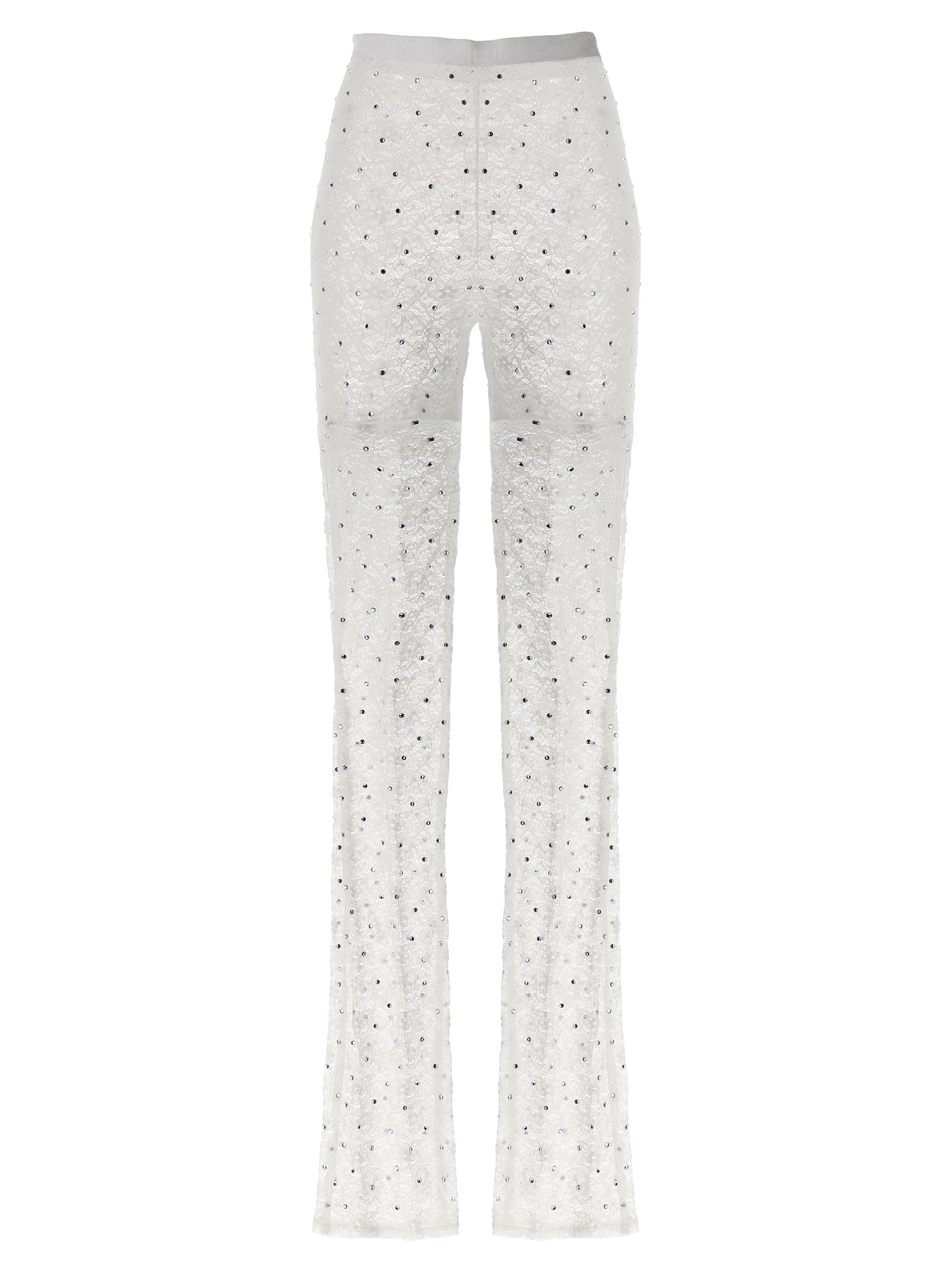 Alessandra Rich Women Rhinestone Lace Leggings ALESSANDRA RICH
