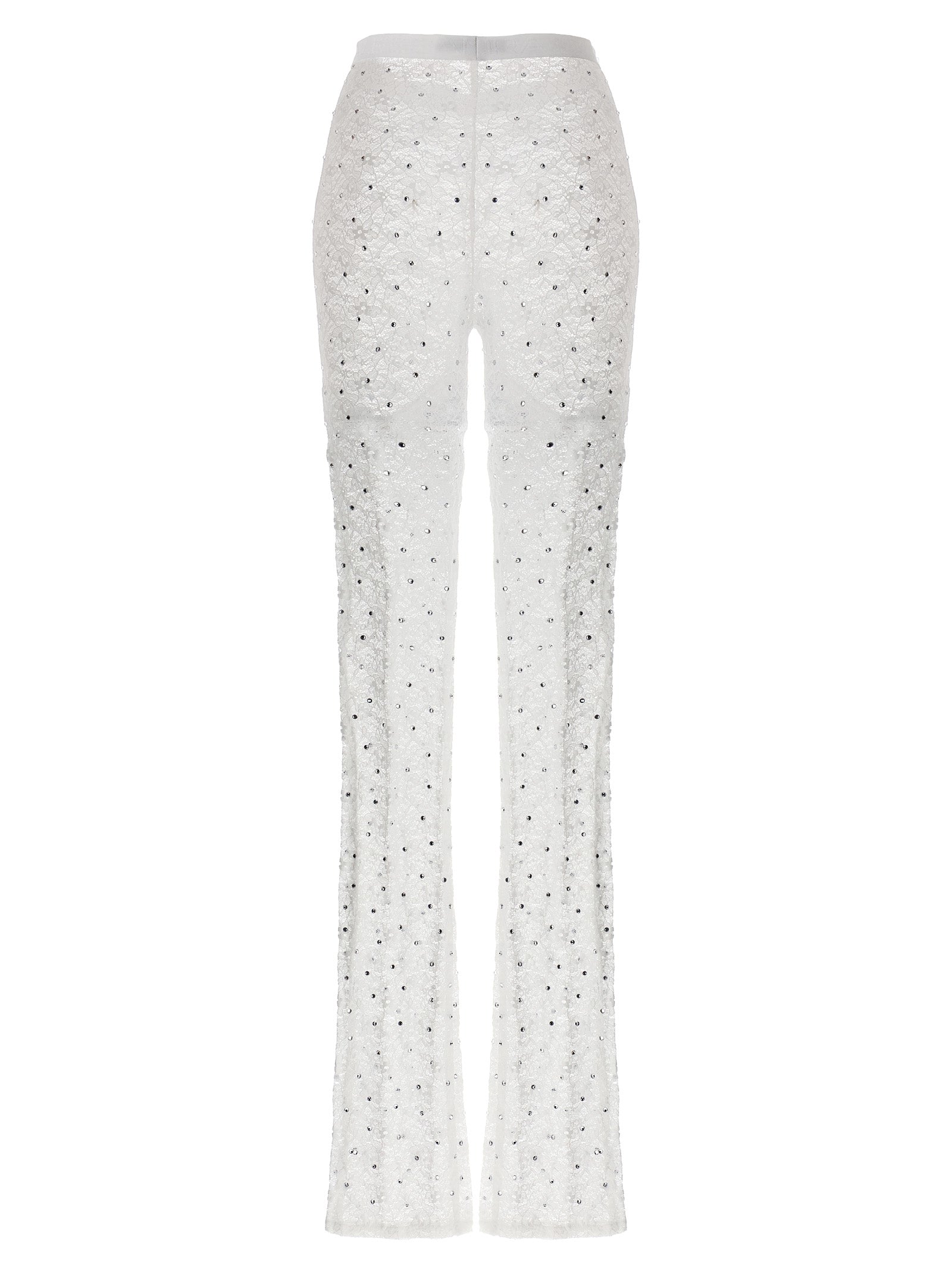 Alessandra Rich Women Rhinestone Lace Leggings ALESSANDRA RICH