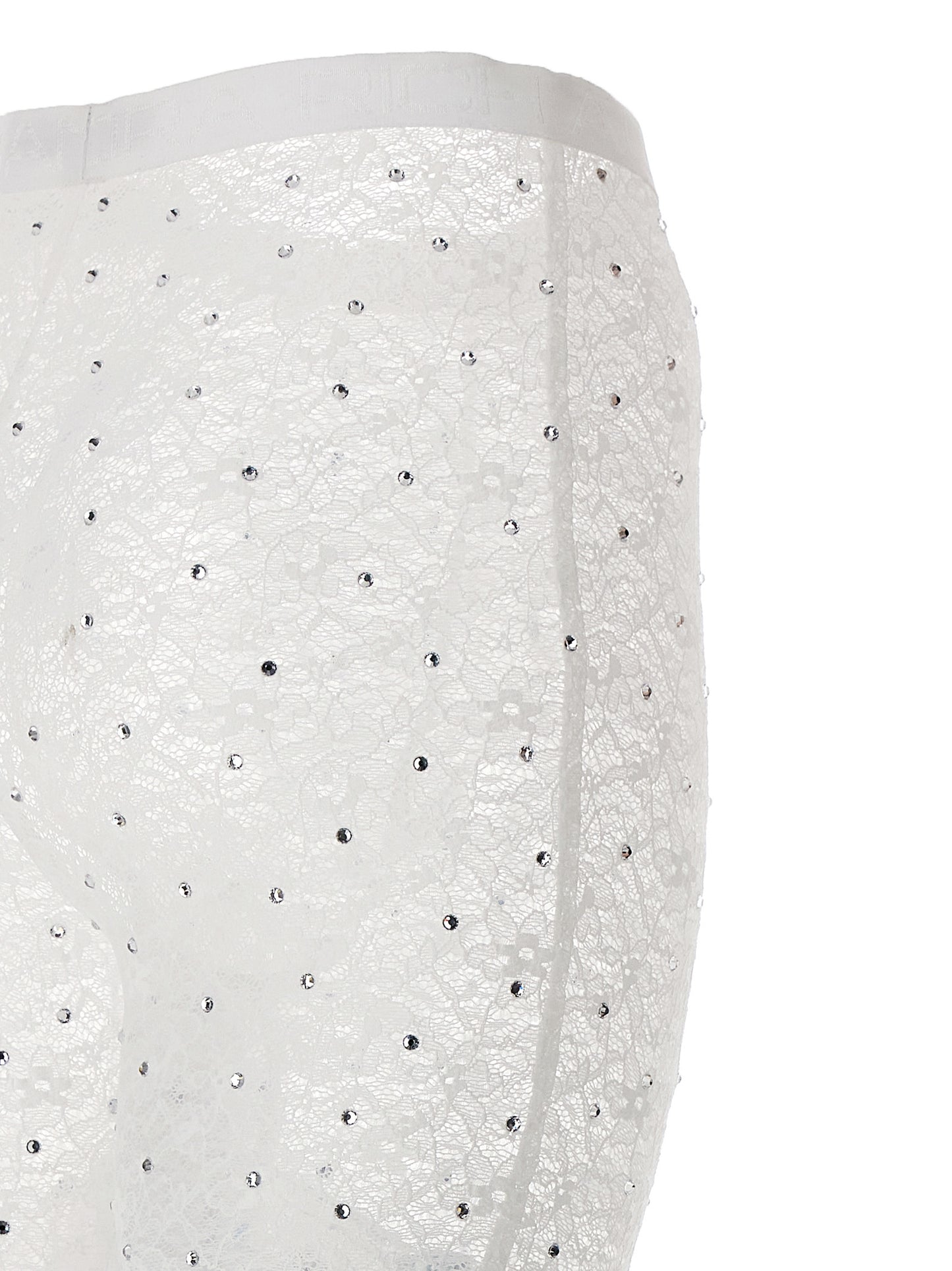 Alessandra Rich Women Rhinestone Lace Leggings ALESSANDRA RICH