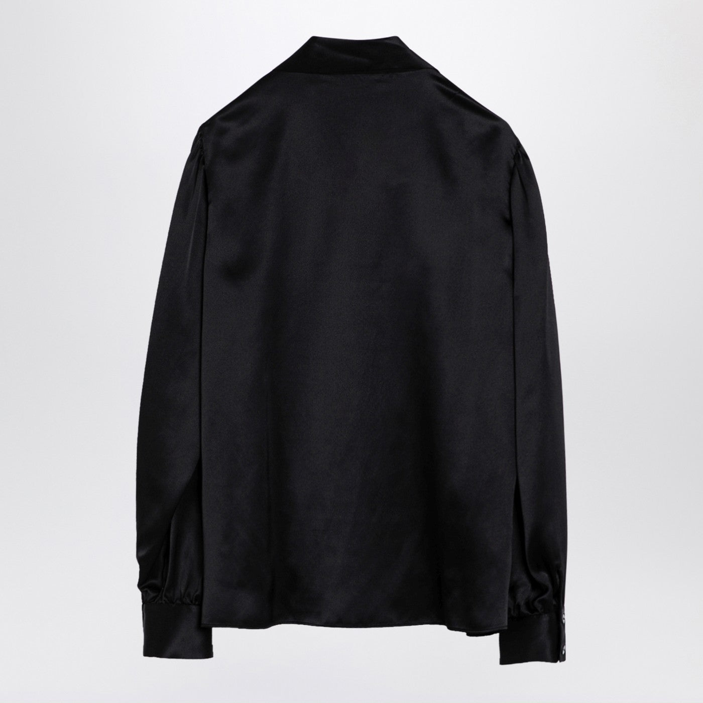 Alessandra Rich Black Silk Shirt With Bow Women ALESSANDRA RICH