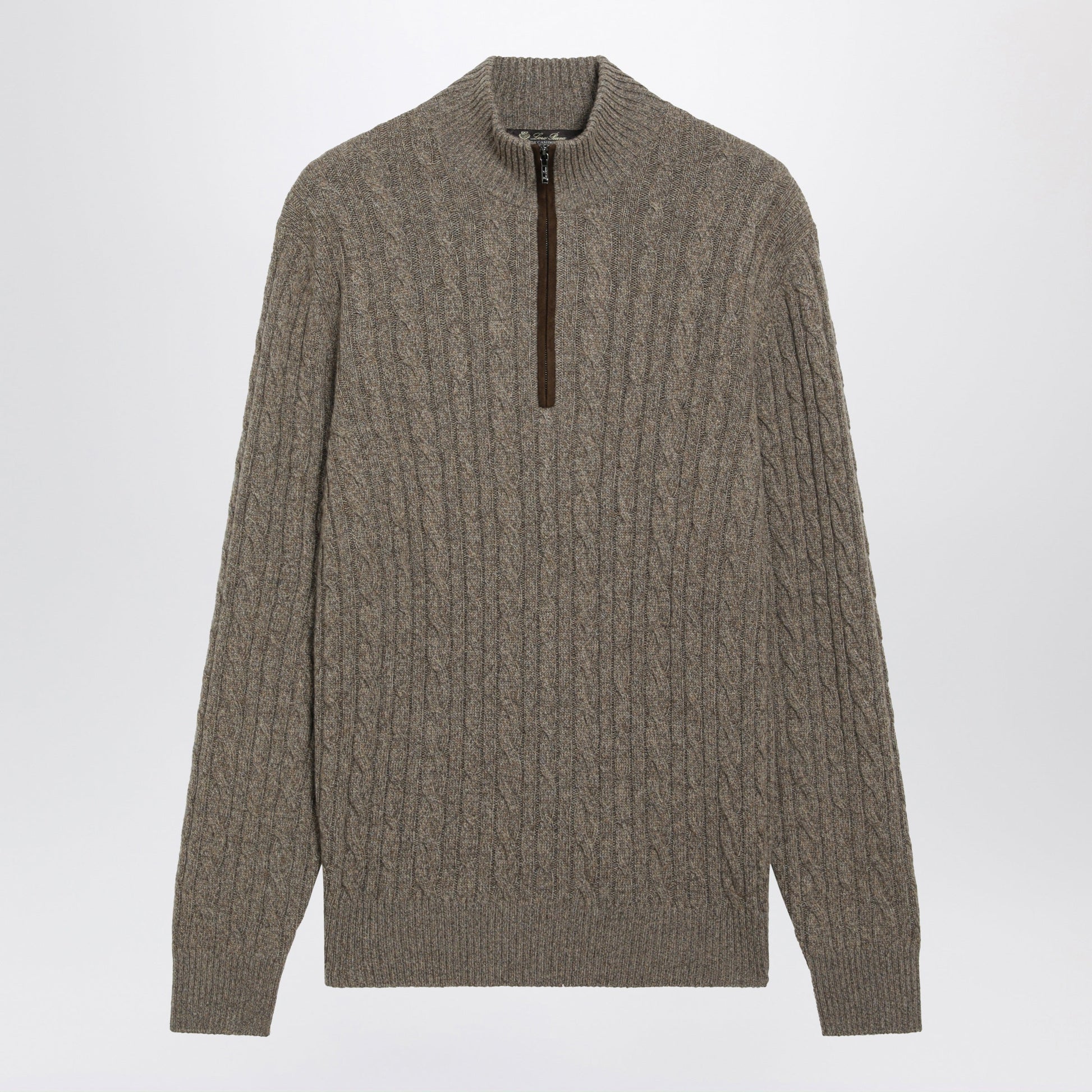 Loro Piana Brown Cable-Knit Sweater In Baby Cashmere Men LORO PIANA