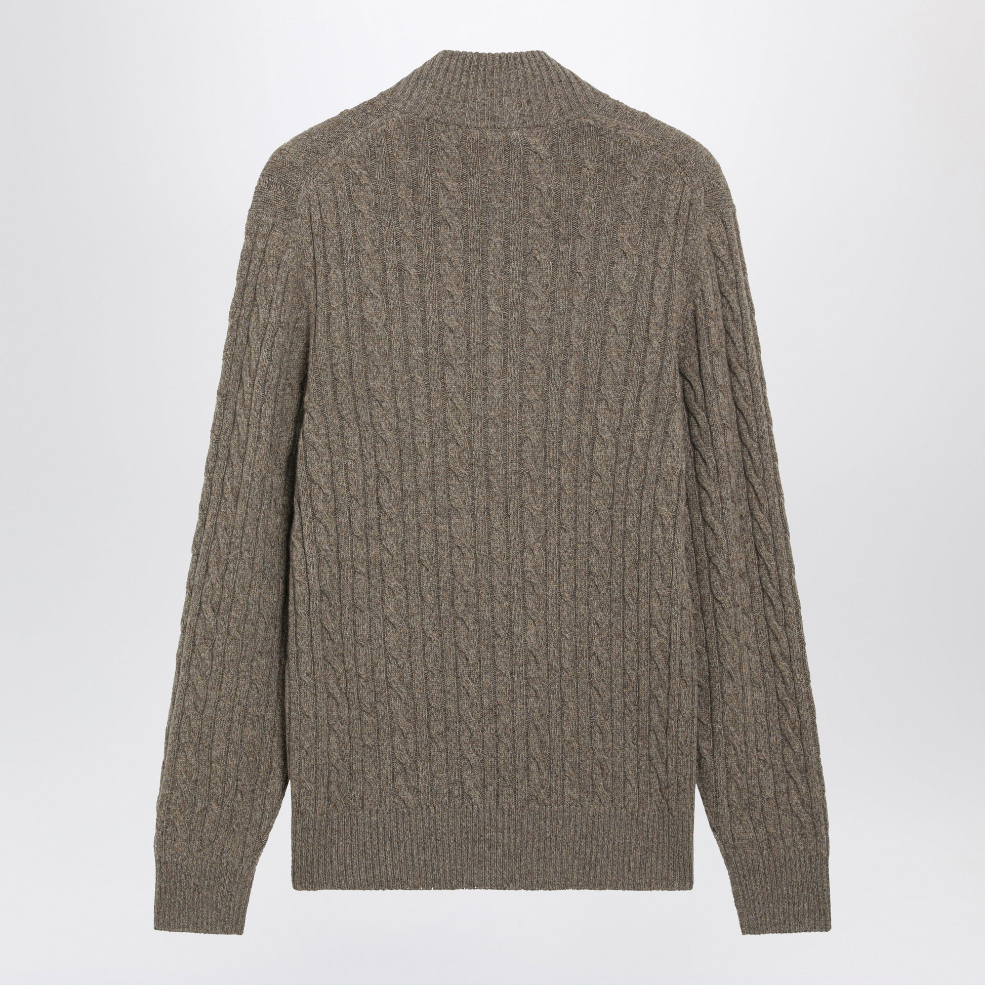 Loro Piana Brown Cable-Knit Sweater In Baby Cashmere Men LORO PIANA