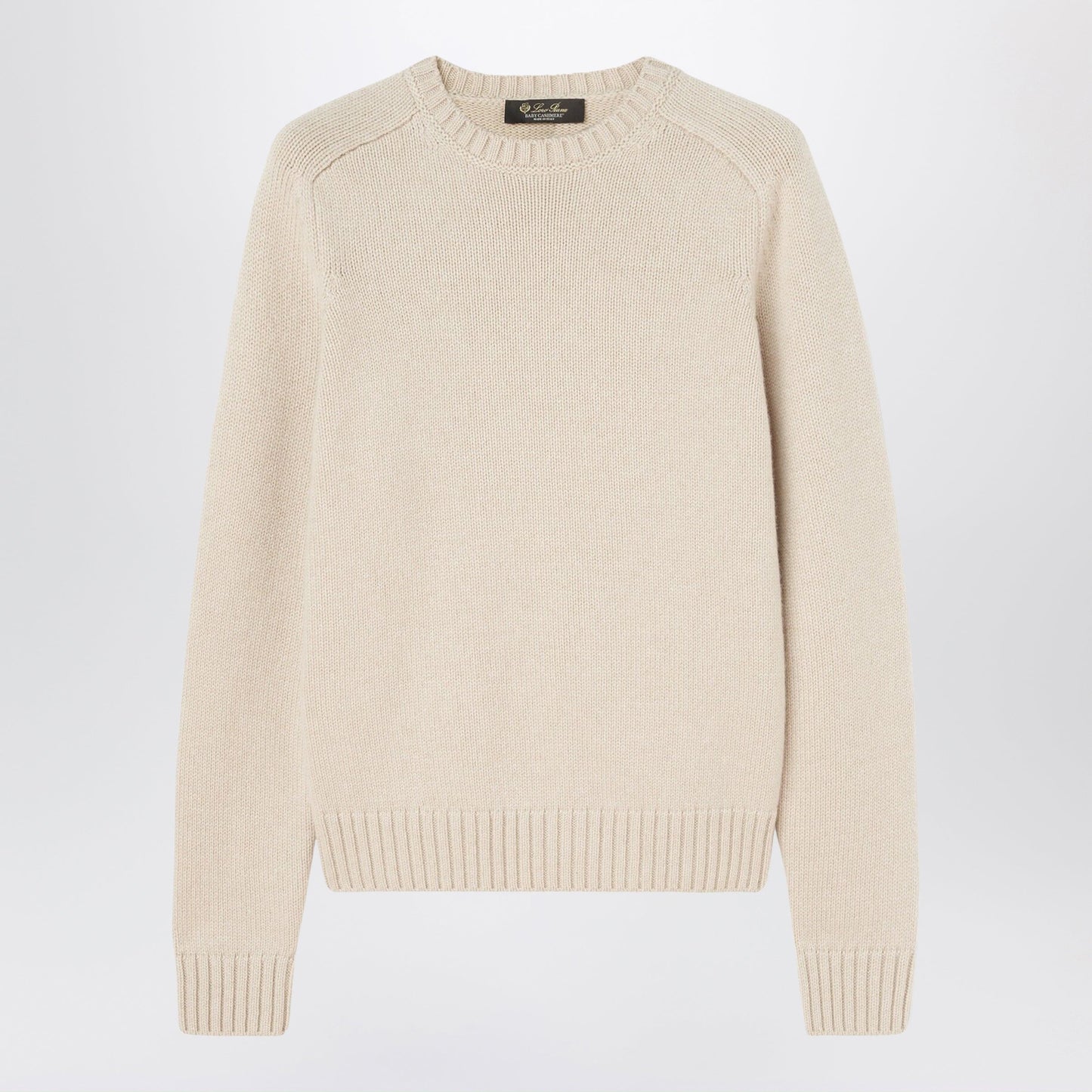 Loro Piana Beige Melange Cashmere Crewneck Sweater Women LORO PIANA