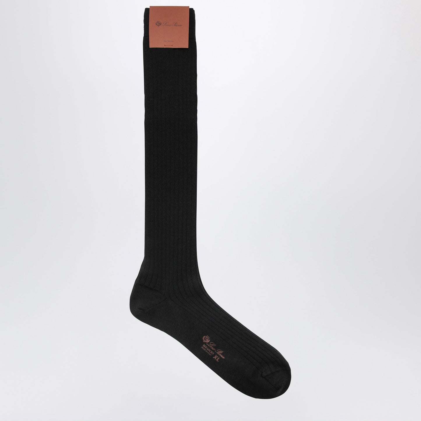 Loro Piana Sottile Black Ribbed Cashmere Blend Socks Men LORO PIANA
