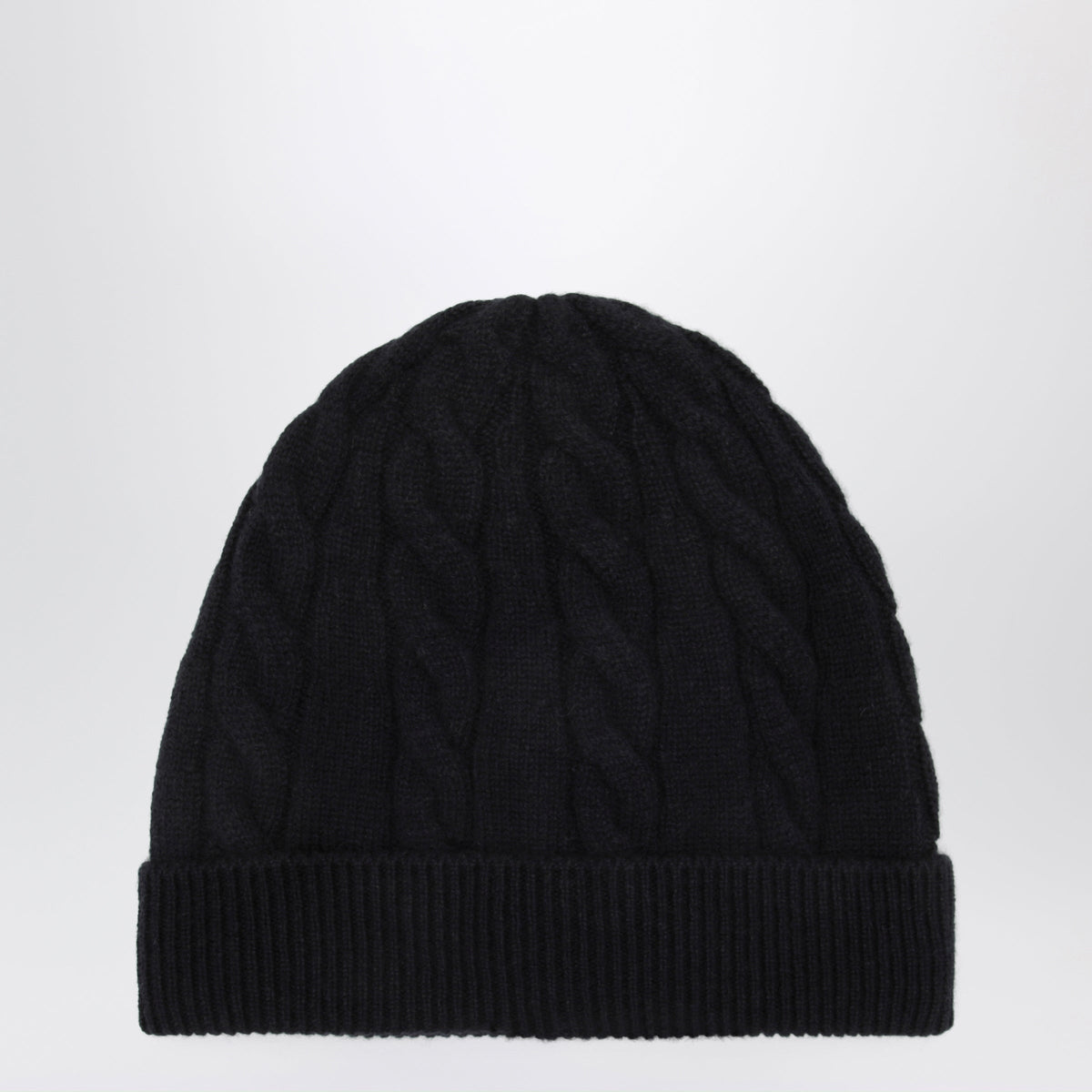 Loro Piana Navy Blue Cable-Knit Cashmere Beanie Men LORO PIANA